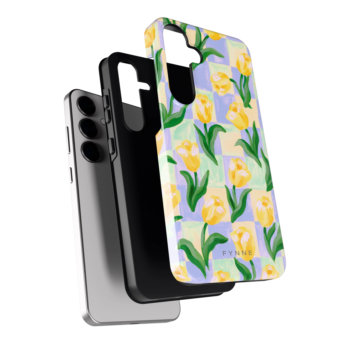 Tulpen Schaakbord hoesje voor Galaxy S24+, los van de telefoon