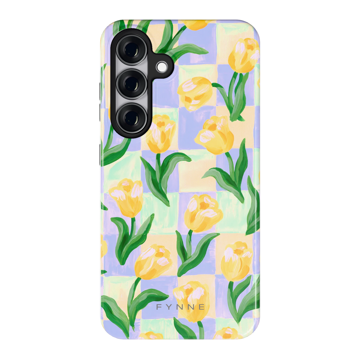 Tulpen Schaakbord hoesje voor Galaxy S25, achterkant
