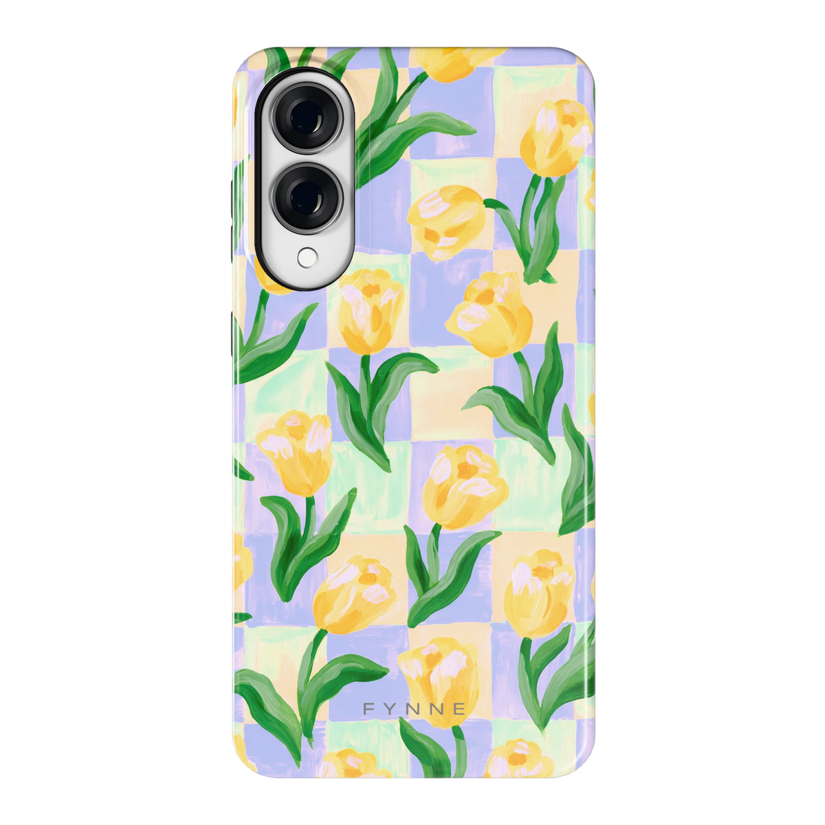 Tulpen Schaakbord hoesje voor Galaxy S25 Edge, achterkant