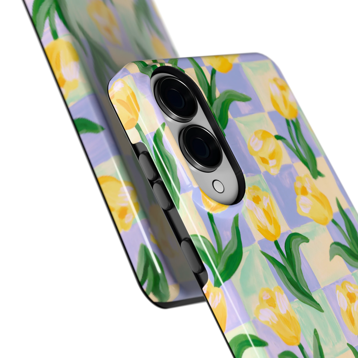 Tulpen Schaakbord hoesje voor Galaxy S25 Edge, close-up