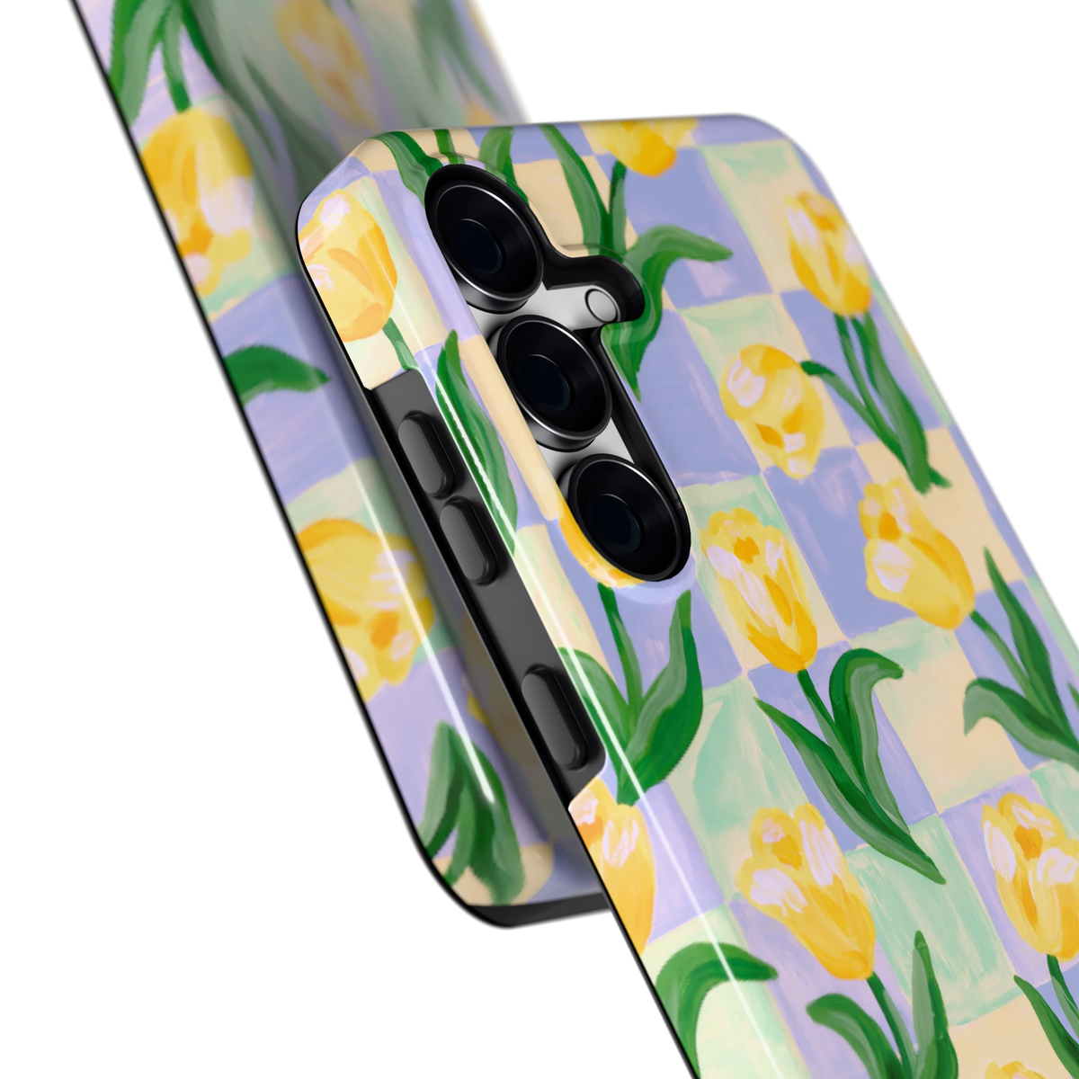 Tulpen Schaakbord hoesje voor Galaxy S25 FE, close-up
