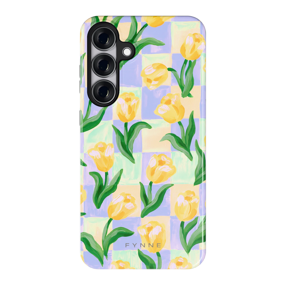 Tulpen Schaakbord hoesje voor Galaxy S25+, achterkant