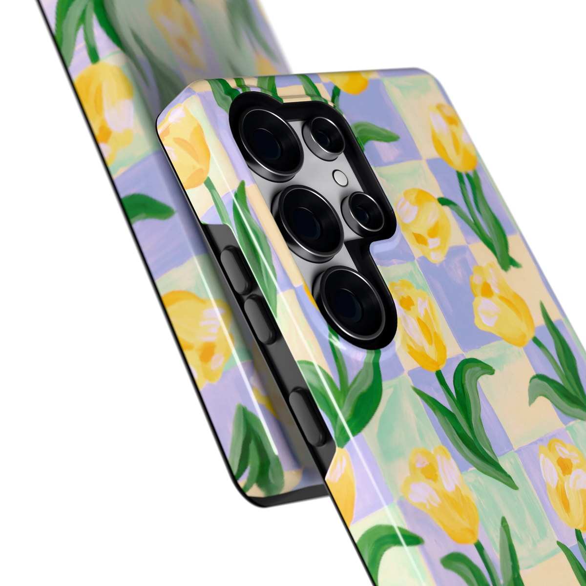 Tulpen Schaakbord hoesje voor Galaxy S25 Ultra, close-up