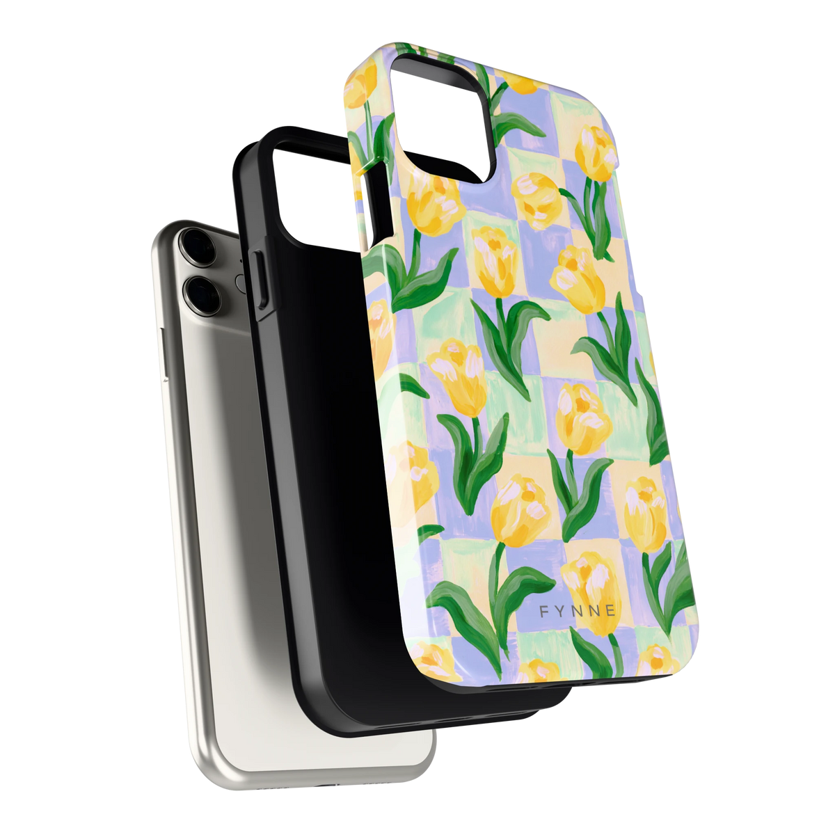 Tulpen Schaakbord hoesje voor iPhone 11, los van de telefoon