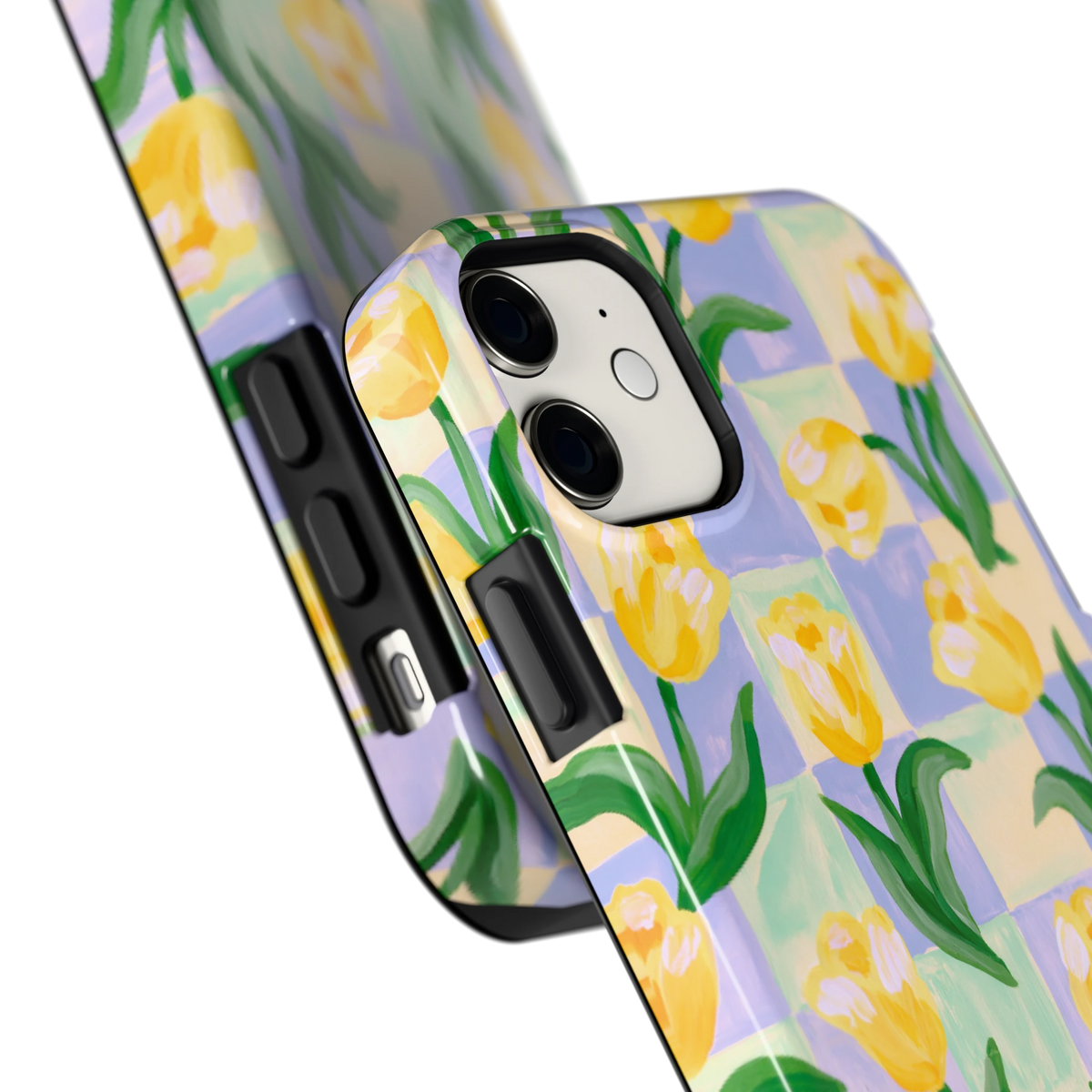 Tulpen Schaakbord hoesje voor iPhone 11, close-up