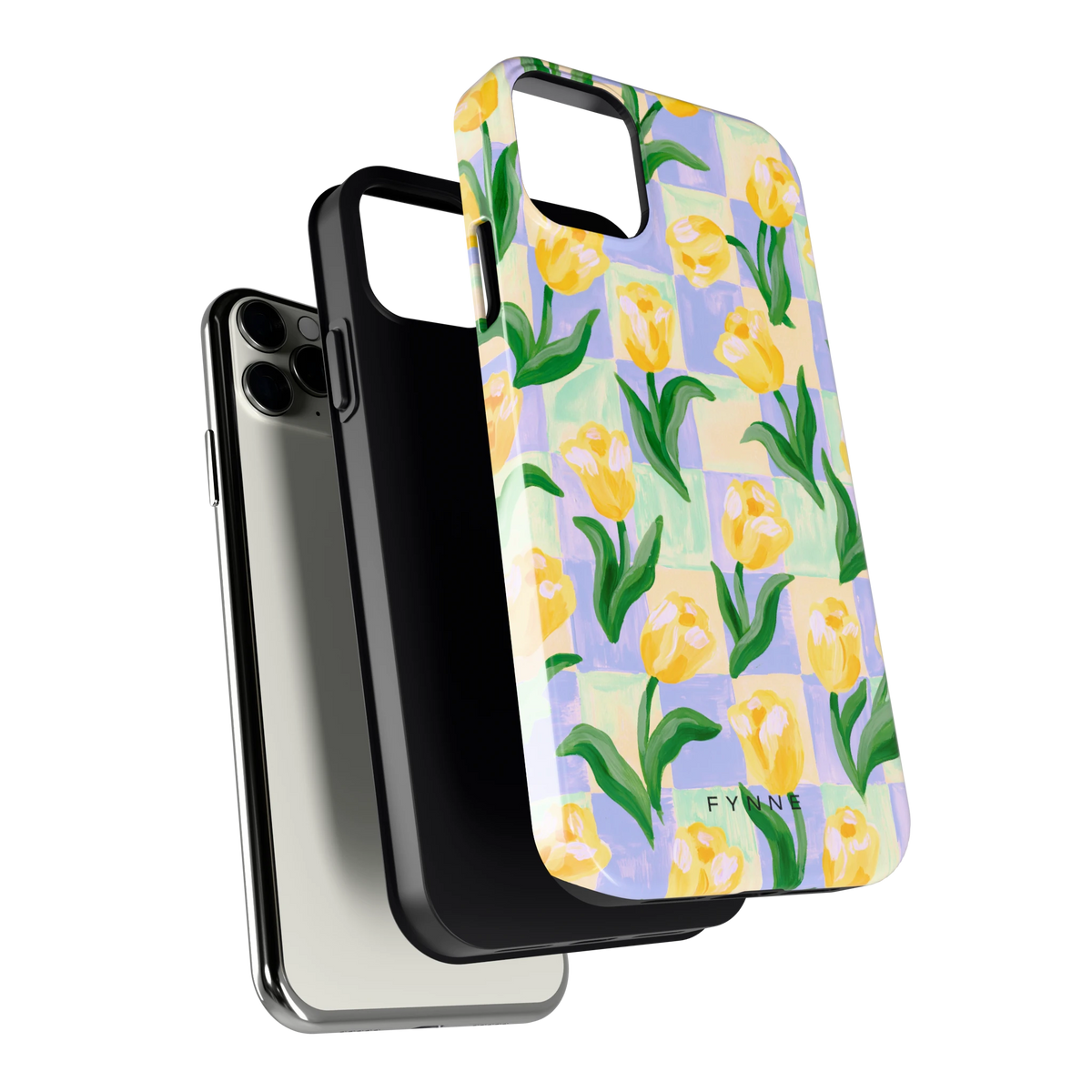 Tulpen Schaakbord hoesje voor iPhone 11 Pro Max, los van de telefoon