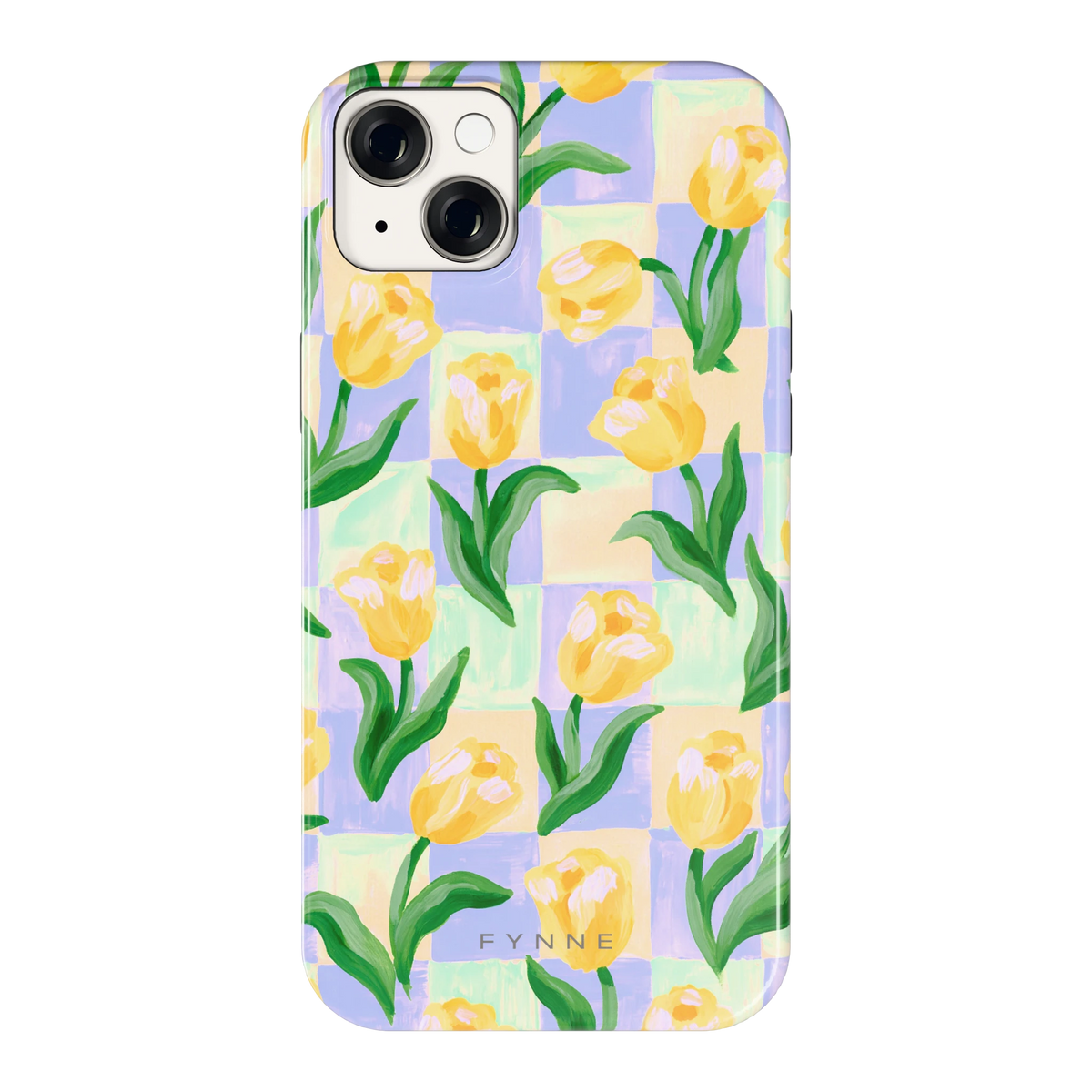 Tulpen Schaakbord hoesje voor iPhone 14 Plus, achterkant