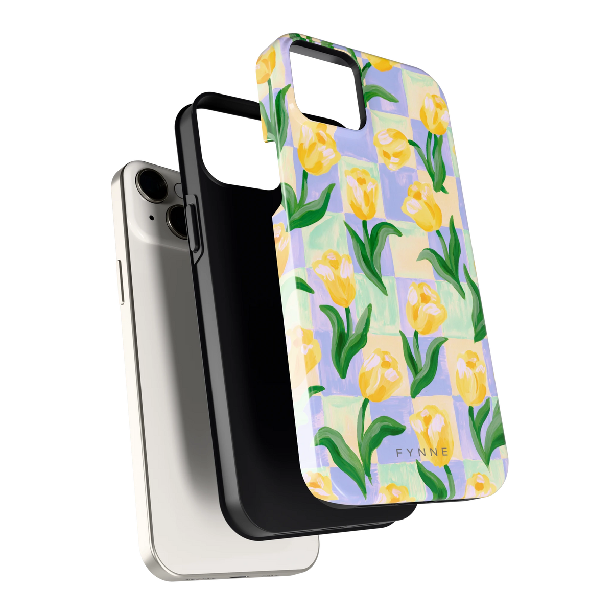 Tulpen Schaakbord hoesje voor iPhone 14 Plus, los van de telefoon