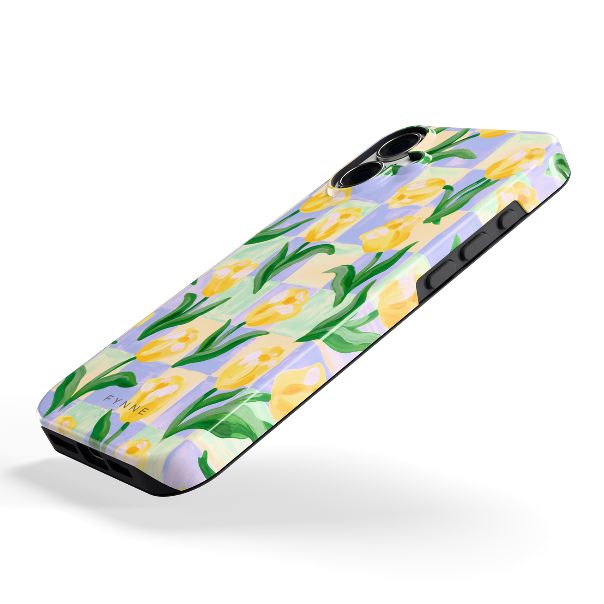 Tulpen Schaakbord hoesje voor iPhone 16 Plus, schuin