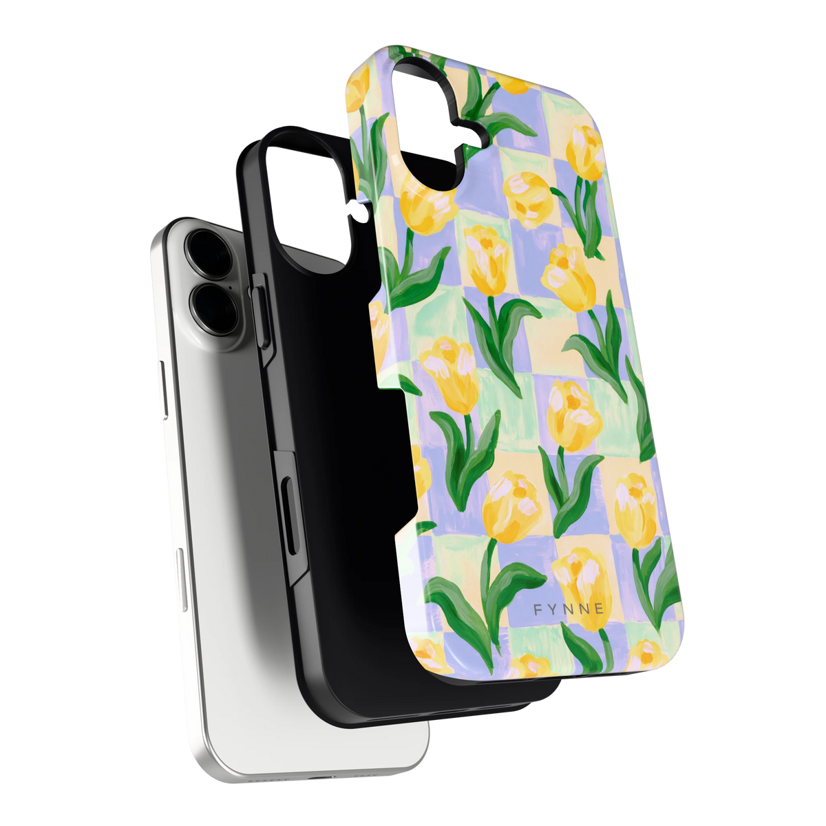Tulpen Schaakbord hoesje voor iPhone 16 Plus, los van de telefoon