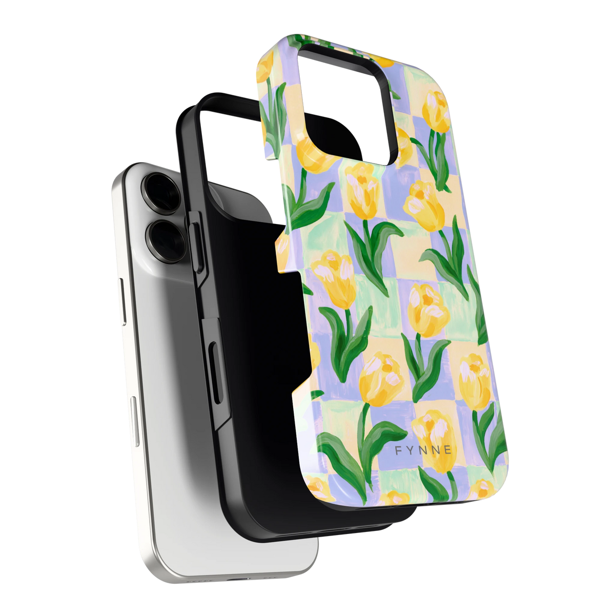 Tulpen Schaakbord hoesje voor iPhone 16 Pro, los van de telefoon