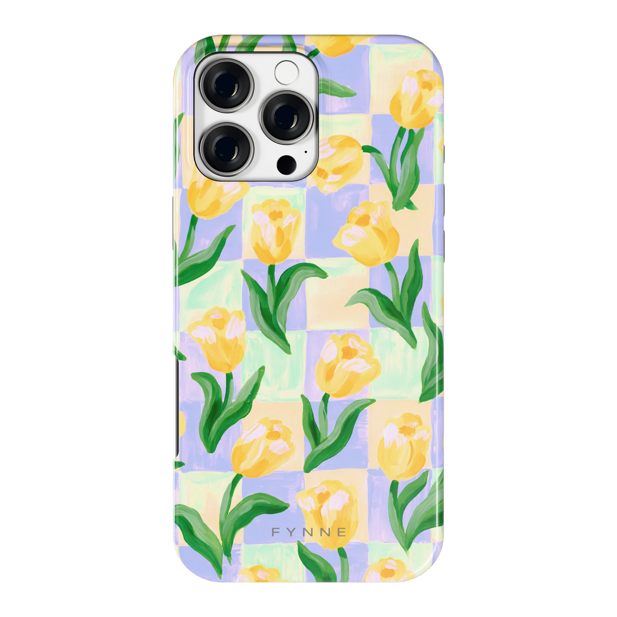 Tulpen Schaakbord hoesje voor iPhone 16 Pro Max, achterkant