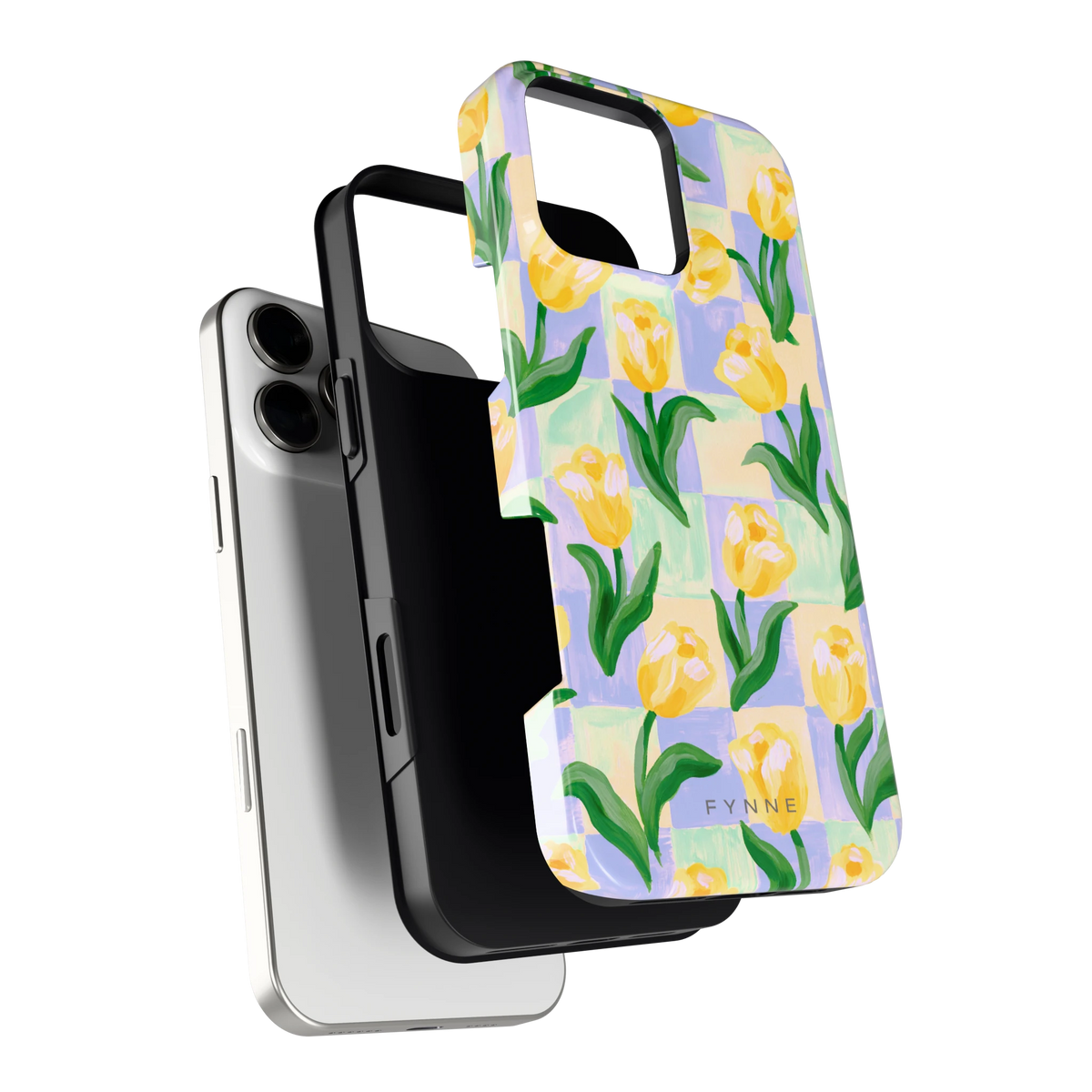 Tulpen Schaakbord hoesje voor iPhone 16 Pro Max, los van de telefoon