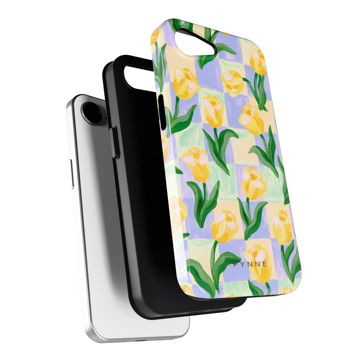 Tulpen Schaakbord hoesje voor iPhone 16e, los van de telefoon