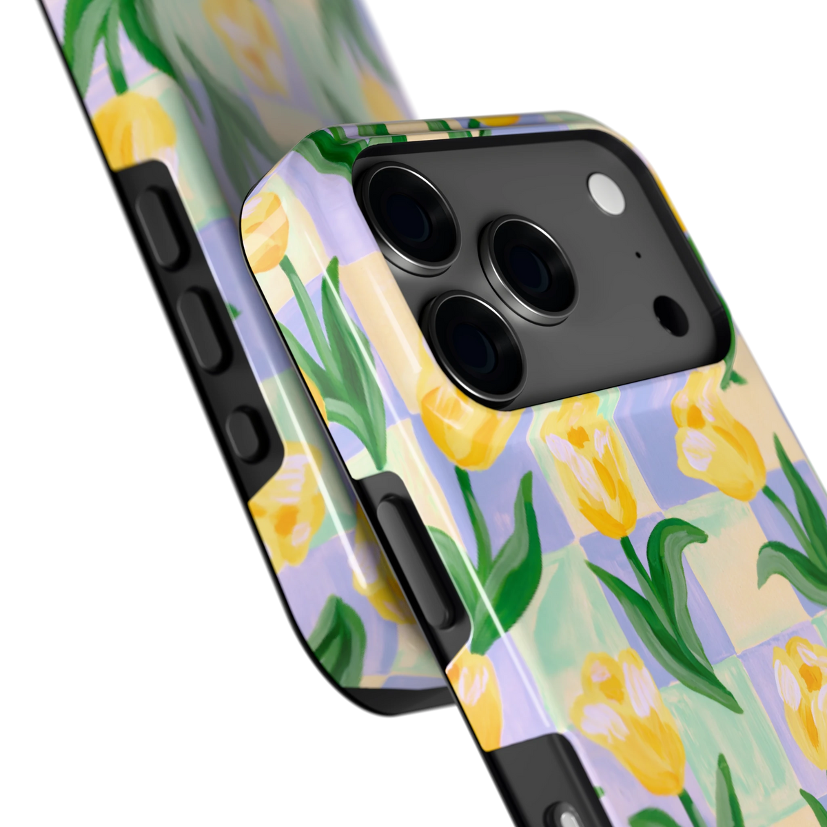 Tulpen Schaakbord hoesje voor iPhone 17 Pro, close-up
