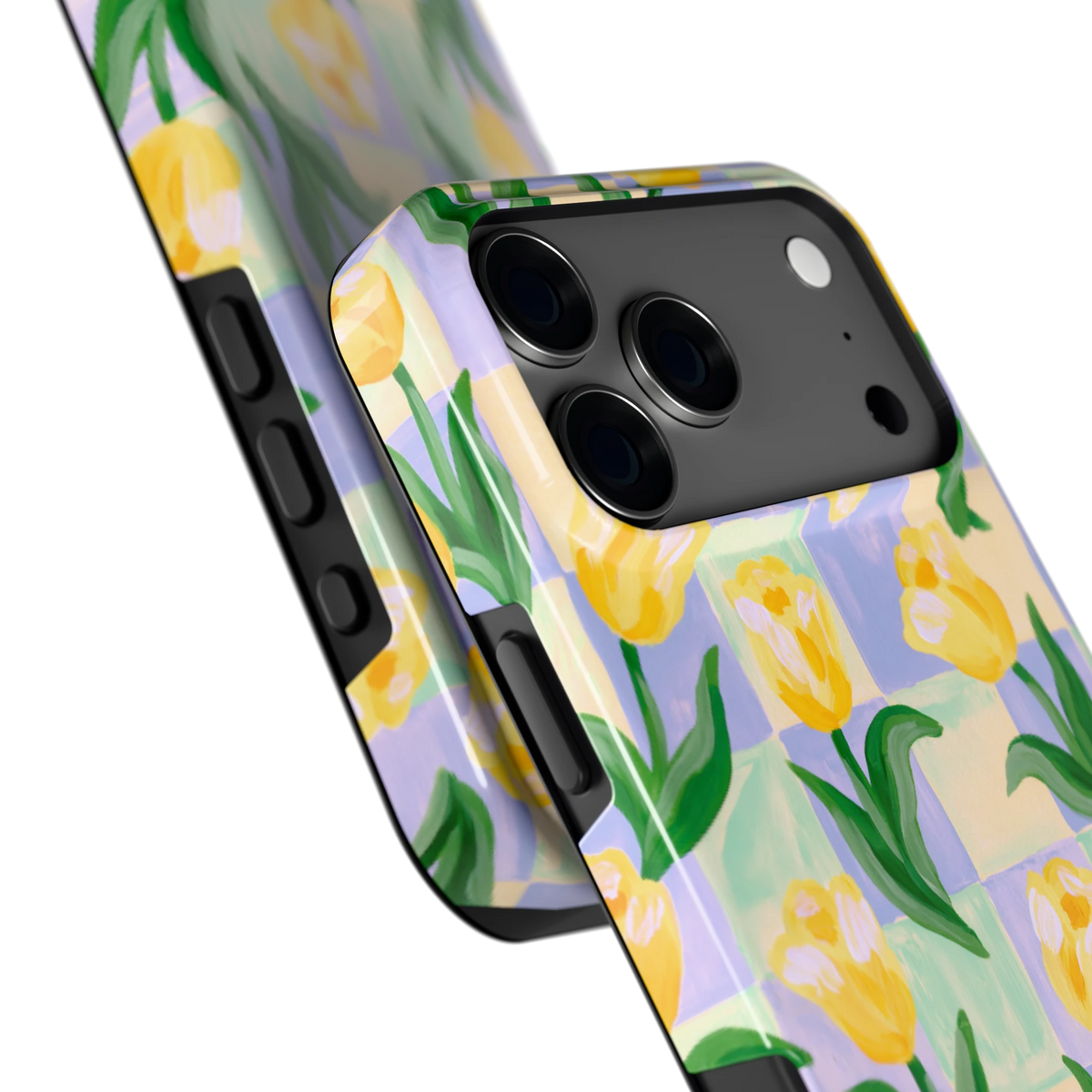 Tulpen Schaakbord hoesje voor iPhone 17 Pro Max, close-up