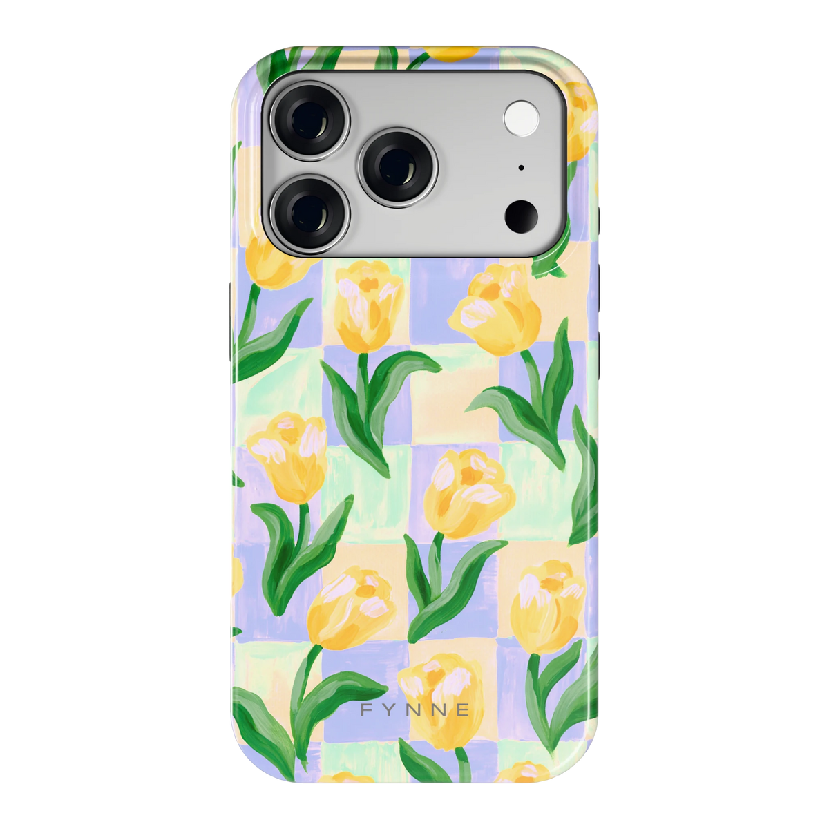 Tulpen Schaakbord hoesje voor iPhone 18 Pro, achterkant