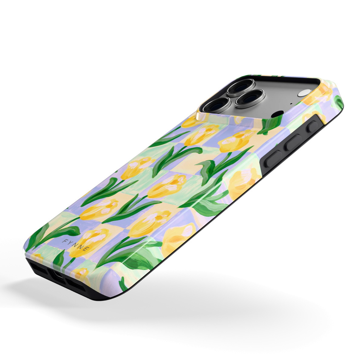 Tulpen Schaakbord hoesje voor iPhone 18 Pro Max, schuin