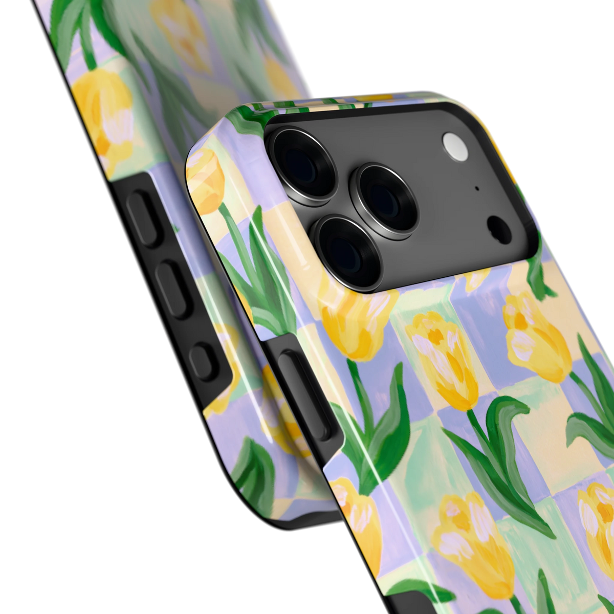 Tulpen Schaakbord hoesje voor iPhone 18 Pro Max, close-up