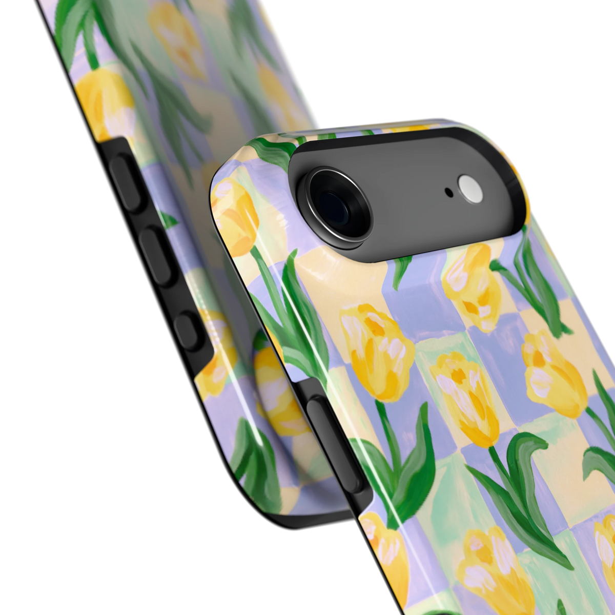 Tulpen Schaakbord hoesje voor iPhone Air, close-up
