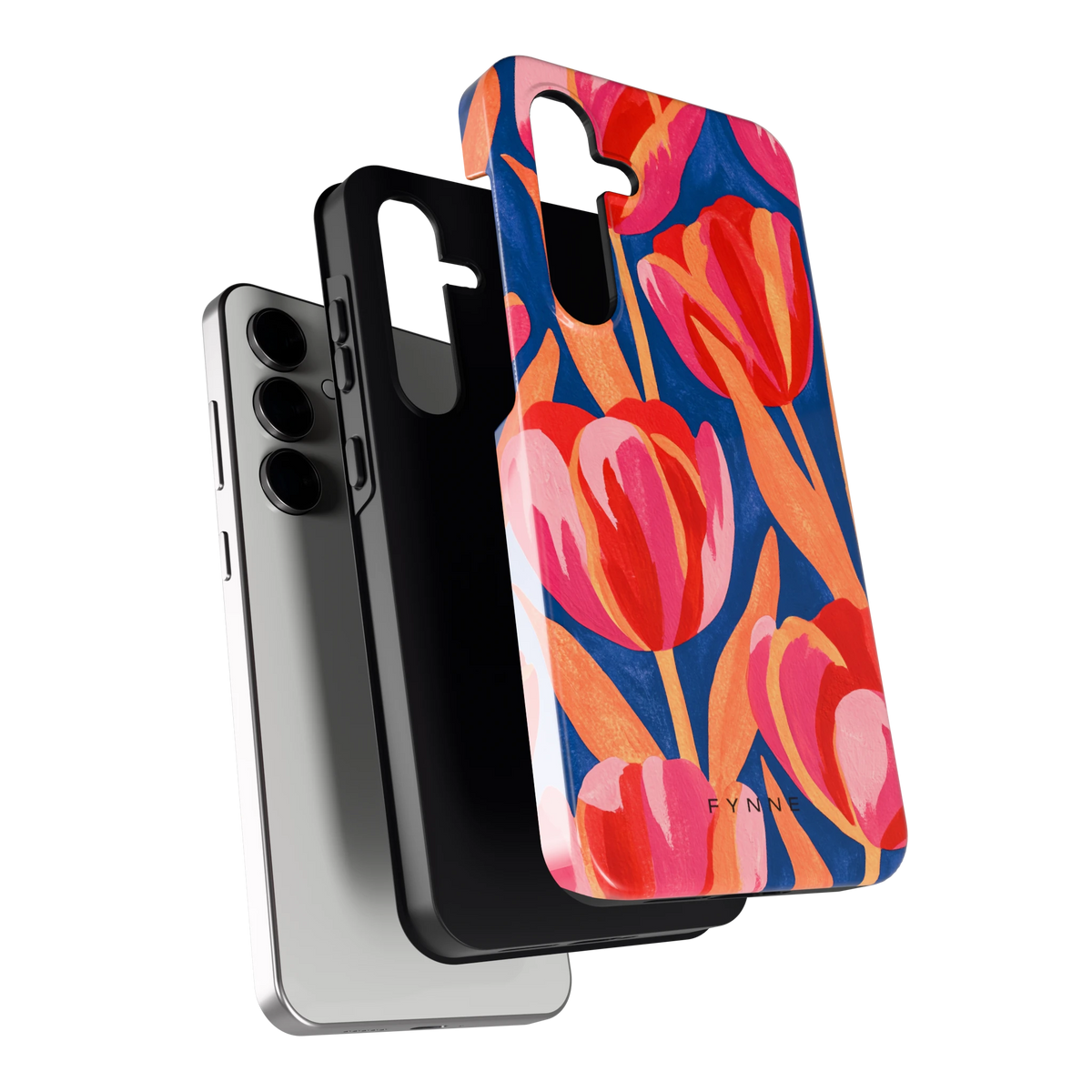 Geschilderde tulpen hoesje voor Galaxy S24 FE, los van de telefoon