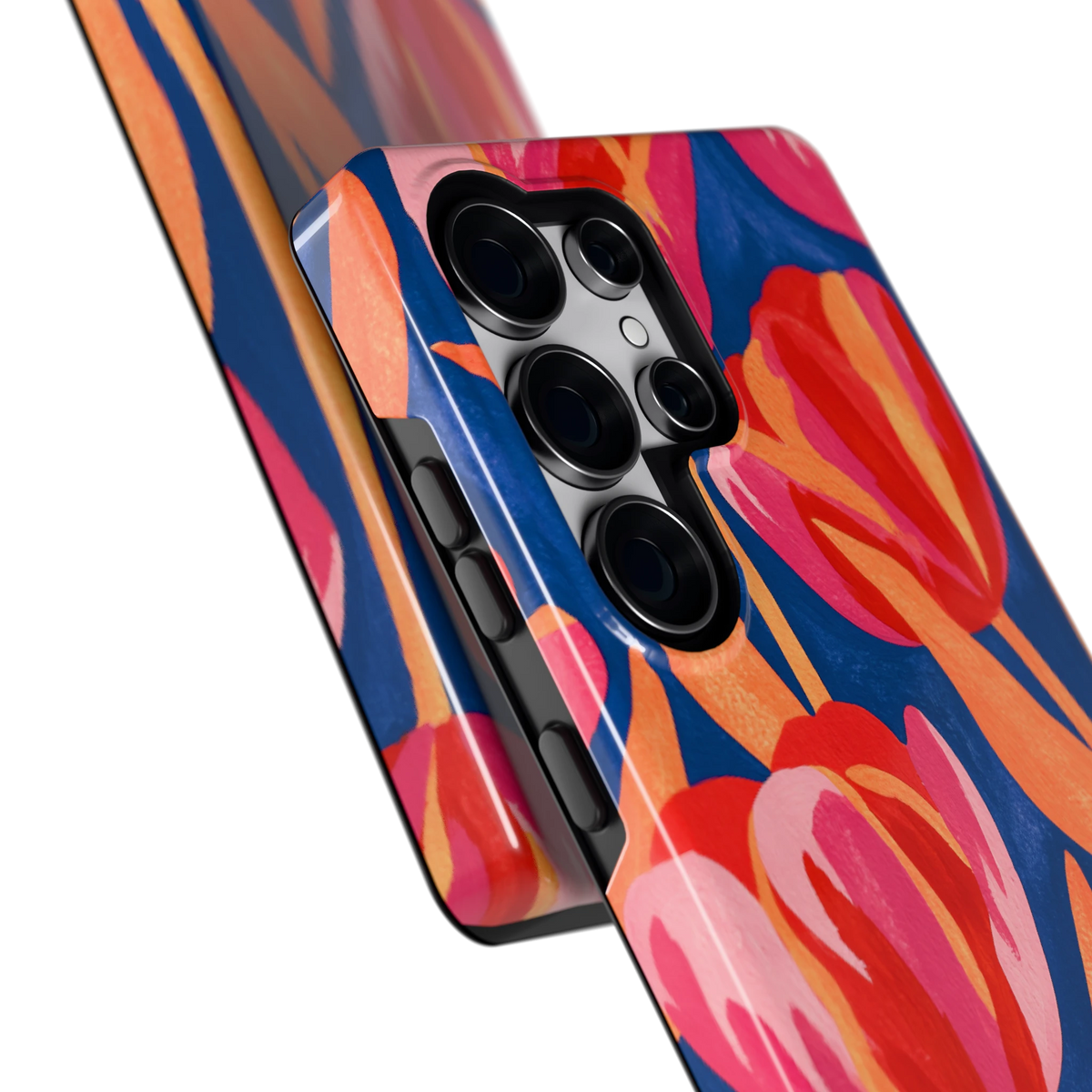 Geschilderde tulpen hoesje voor Galaxy S25 Ultra, close-up