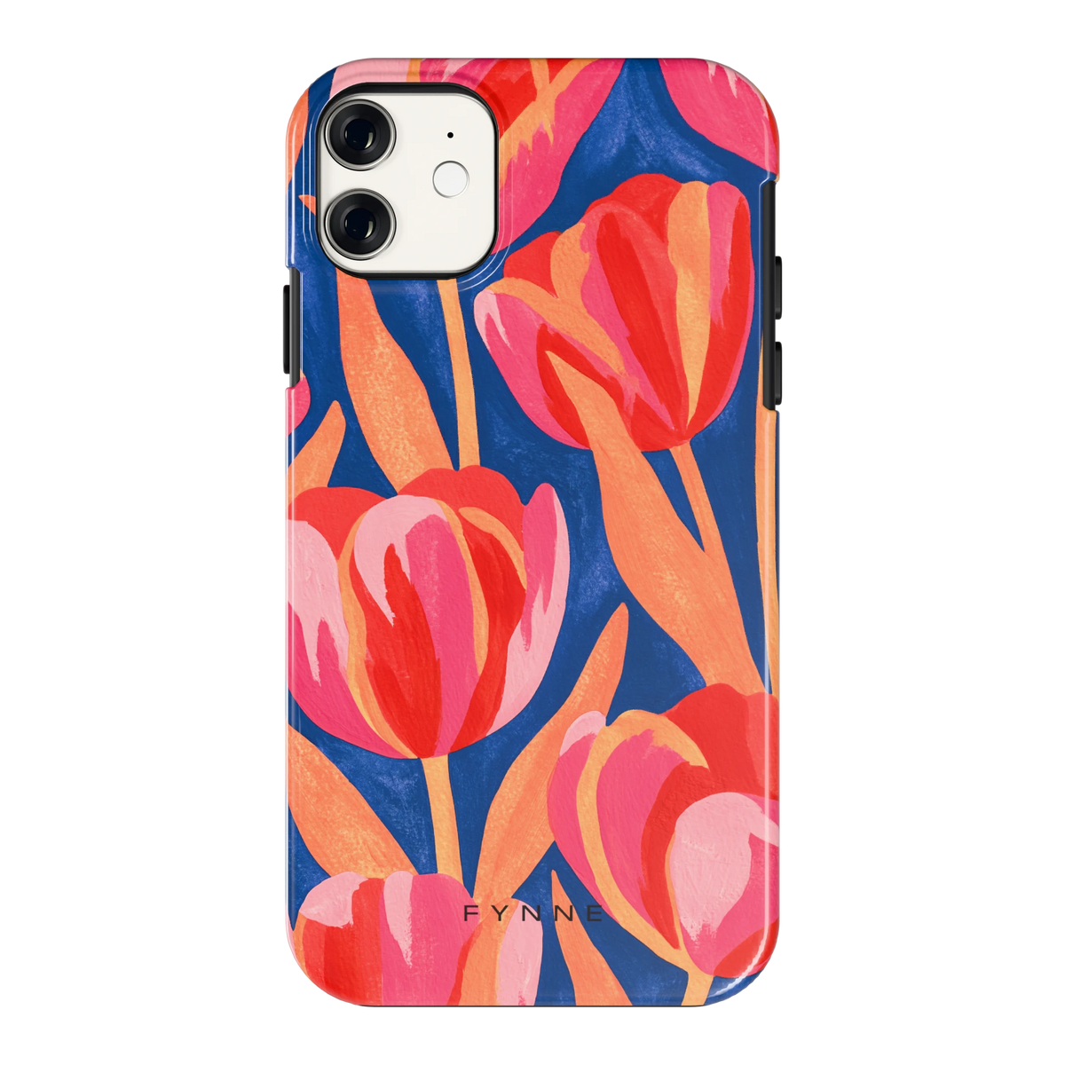 Geschilderde tulpen hoesje voor iPhone 11, achterkant