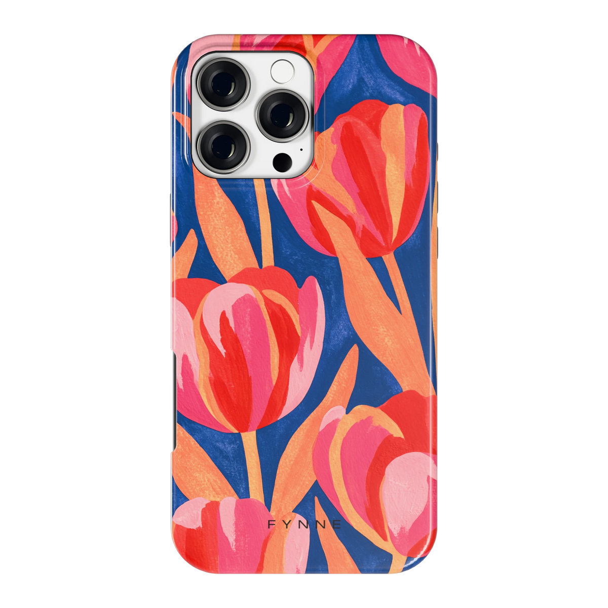 Geschilderde tulpen hoesje voor iPhone 16 Pro Max, achterkant