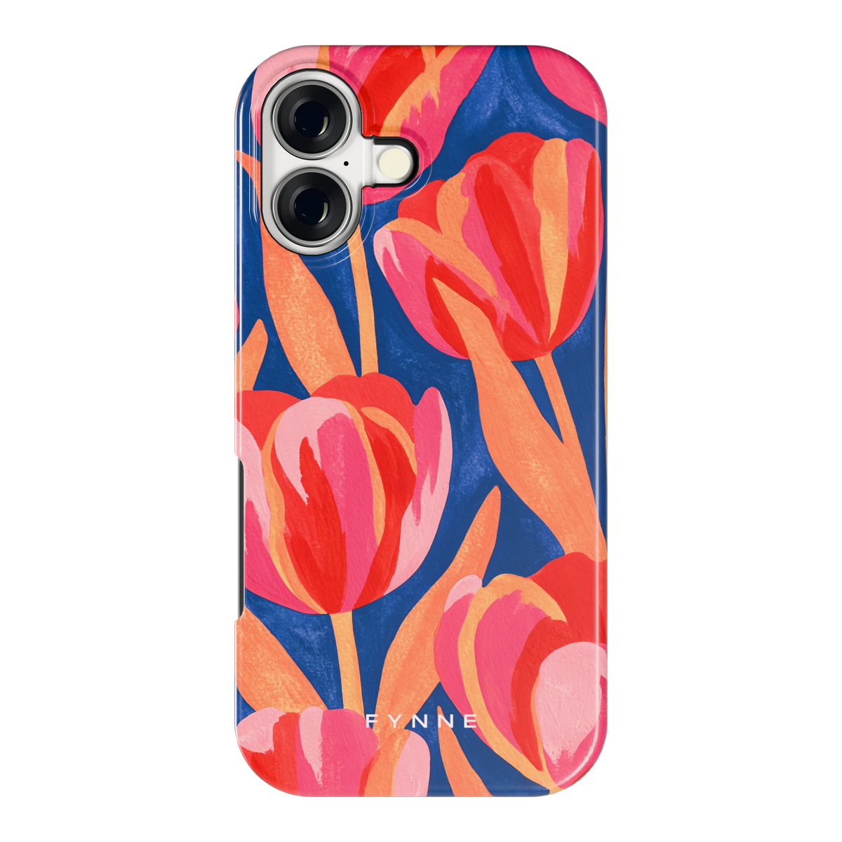 Geschilderde tulpen hoesje voor iPhone 17, achterkant