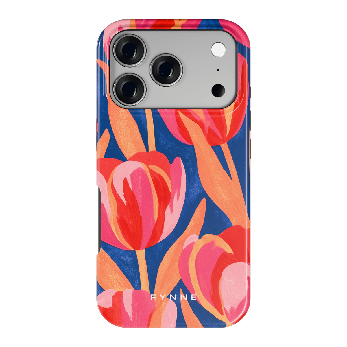 Geschilderde tulpen hoesje voor iPhone 17 Pro, achterkant