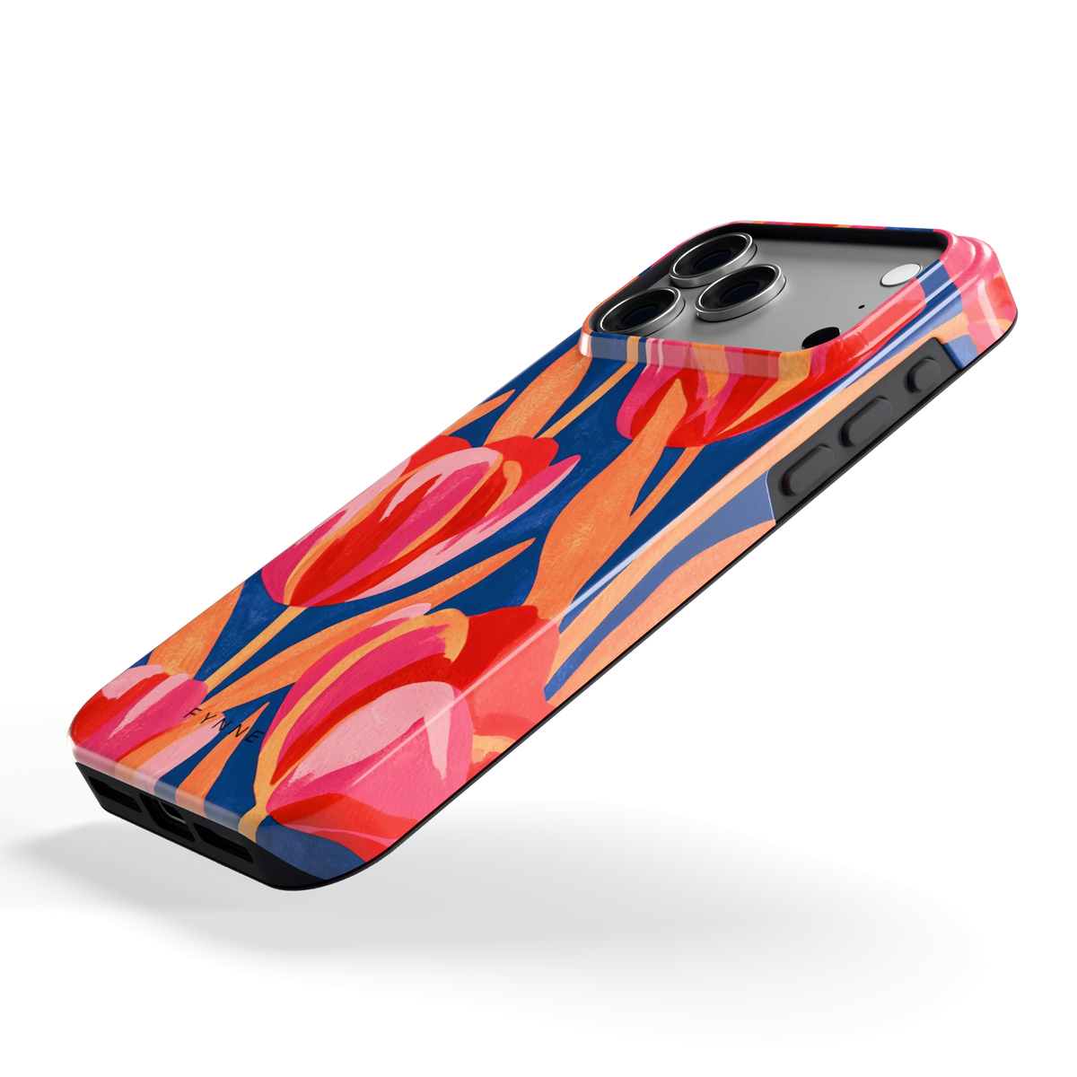Geschilderde tulpen hoesje voor iPhone 18 Pro Max, schuin