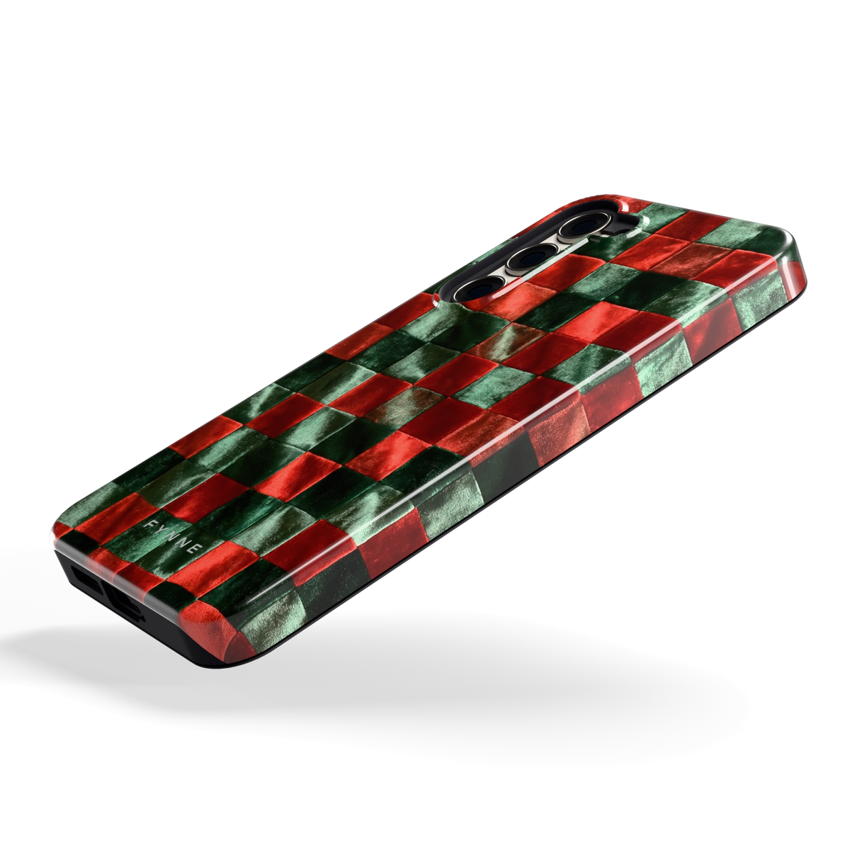 Patchwork met fluweellook hoesje voor Galaxy S23+, schuin