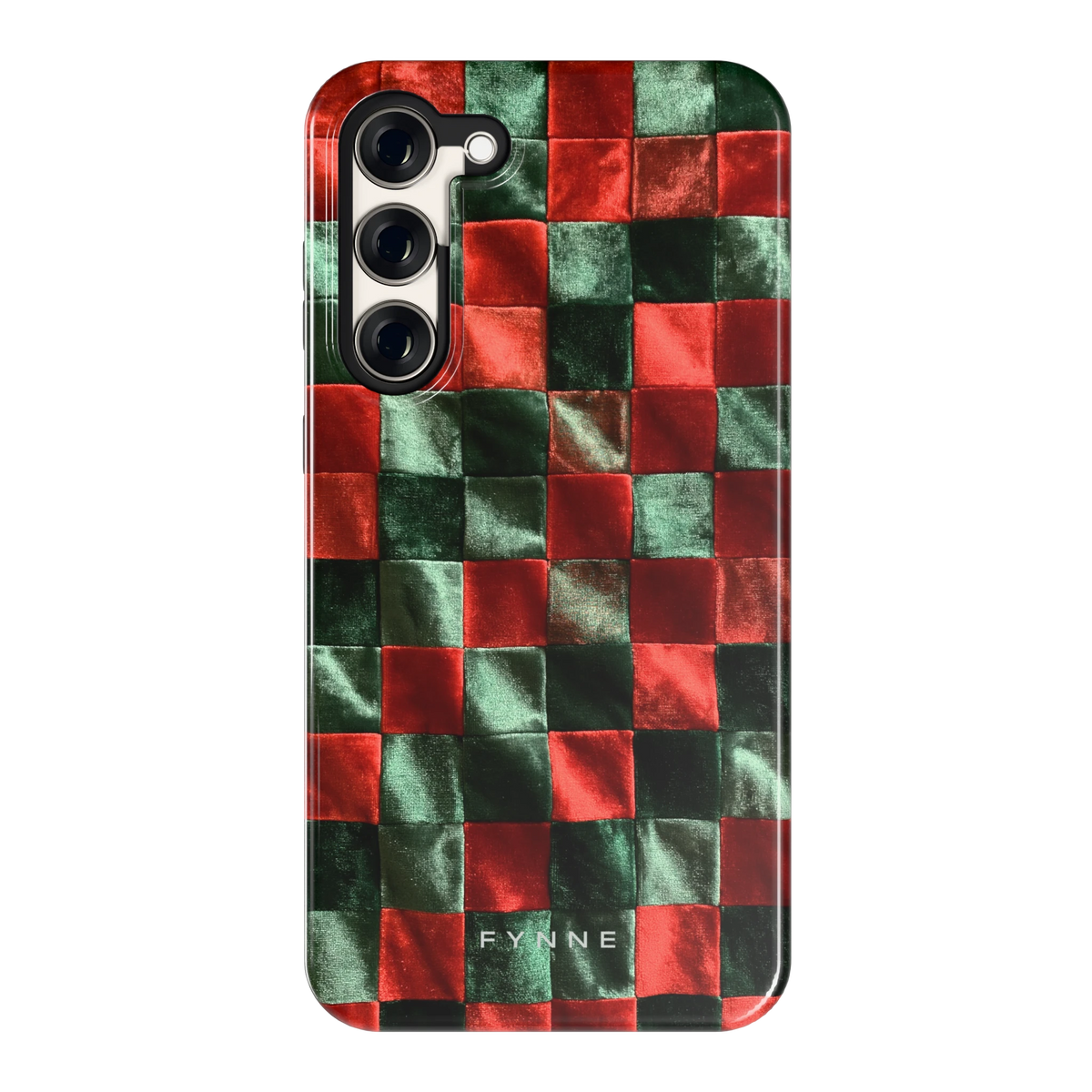 Patchwork met fluweellook hoesje voor Galaxy S23+, achterkant