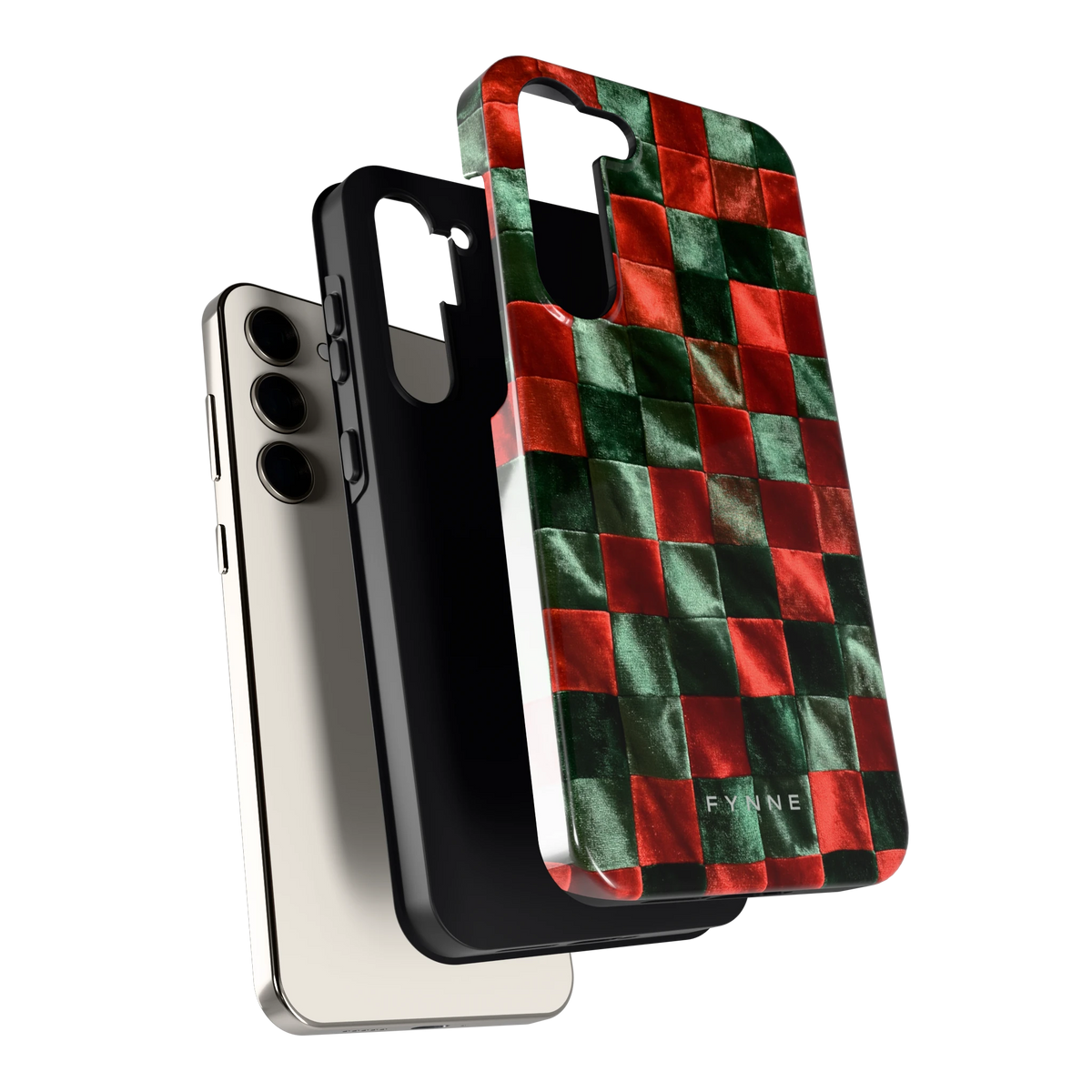 Patchwork met fluweellook hoesje voor Galaxy S23+, los van de telefoon