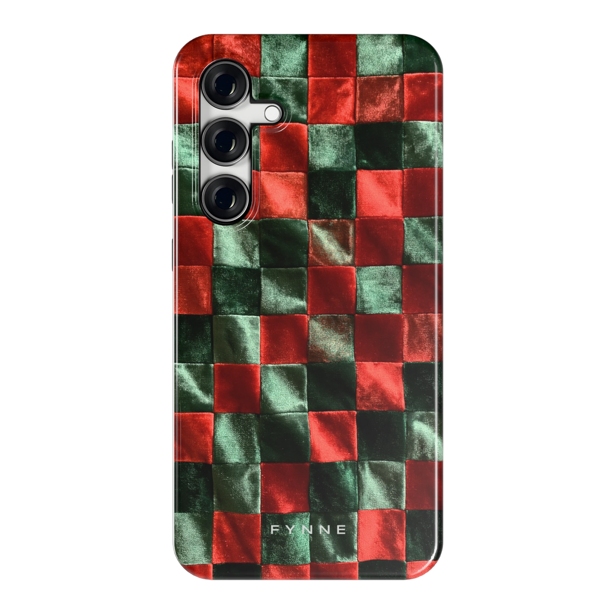 Patchwork met fluweellook hoesje voor Galaxy S24 FE, achterkant