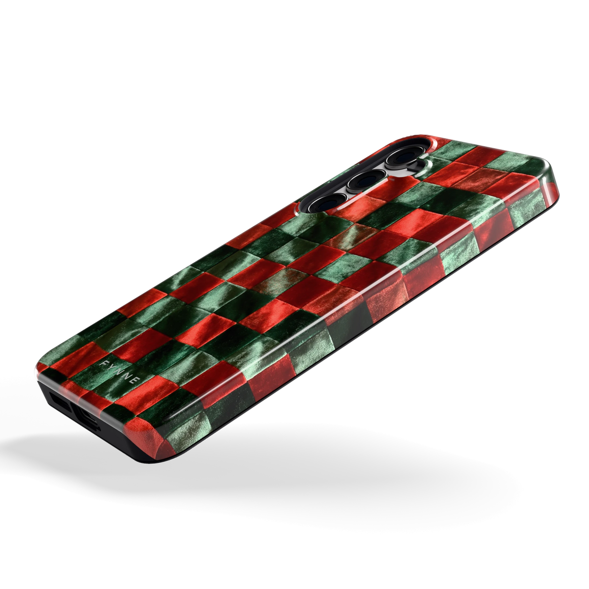 Patchwork met fluweellook hoesje voor Galaxy S24+, schuin