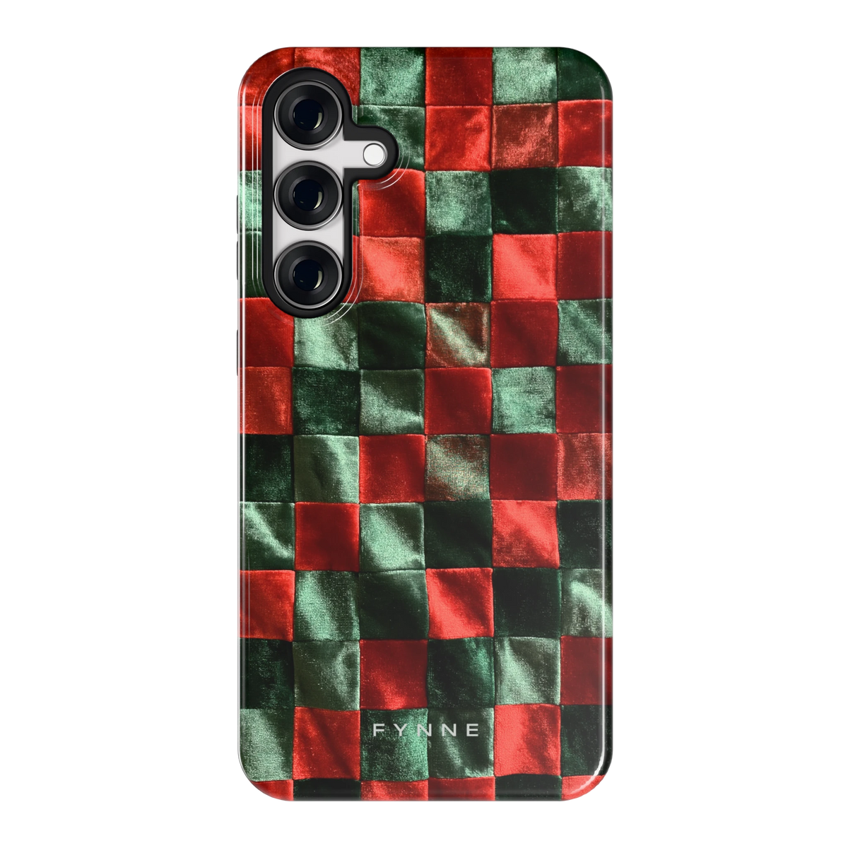 Patchwork met fluweellook hoesje voor Galaxy S24+, achterkant