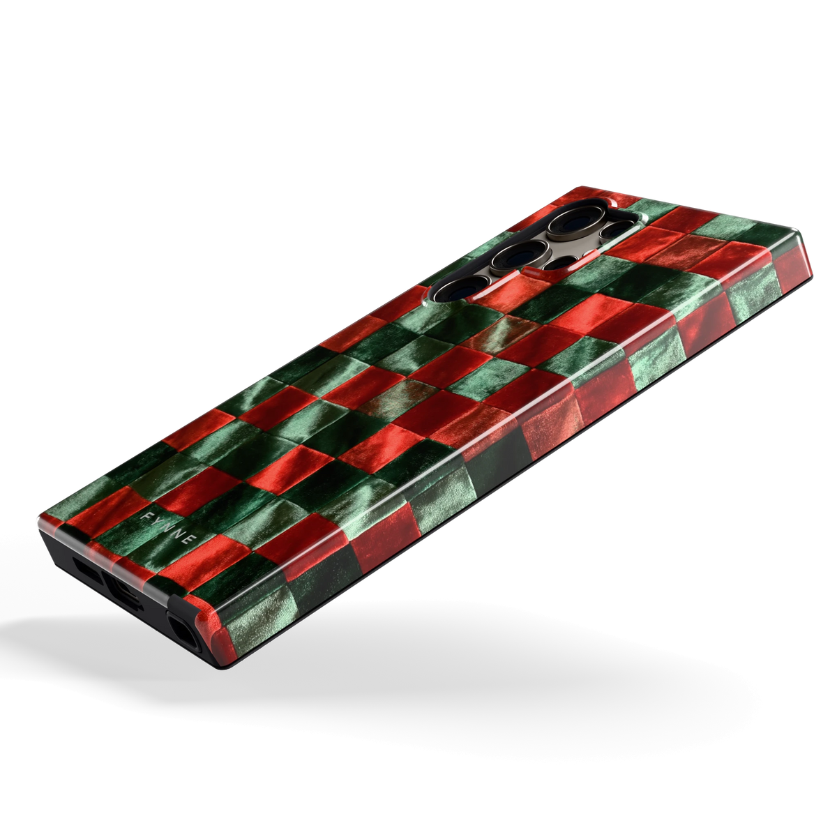 Patchwork met fluweellook hoesje voor Galaxy S24 Ultra, schuin