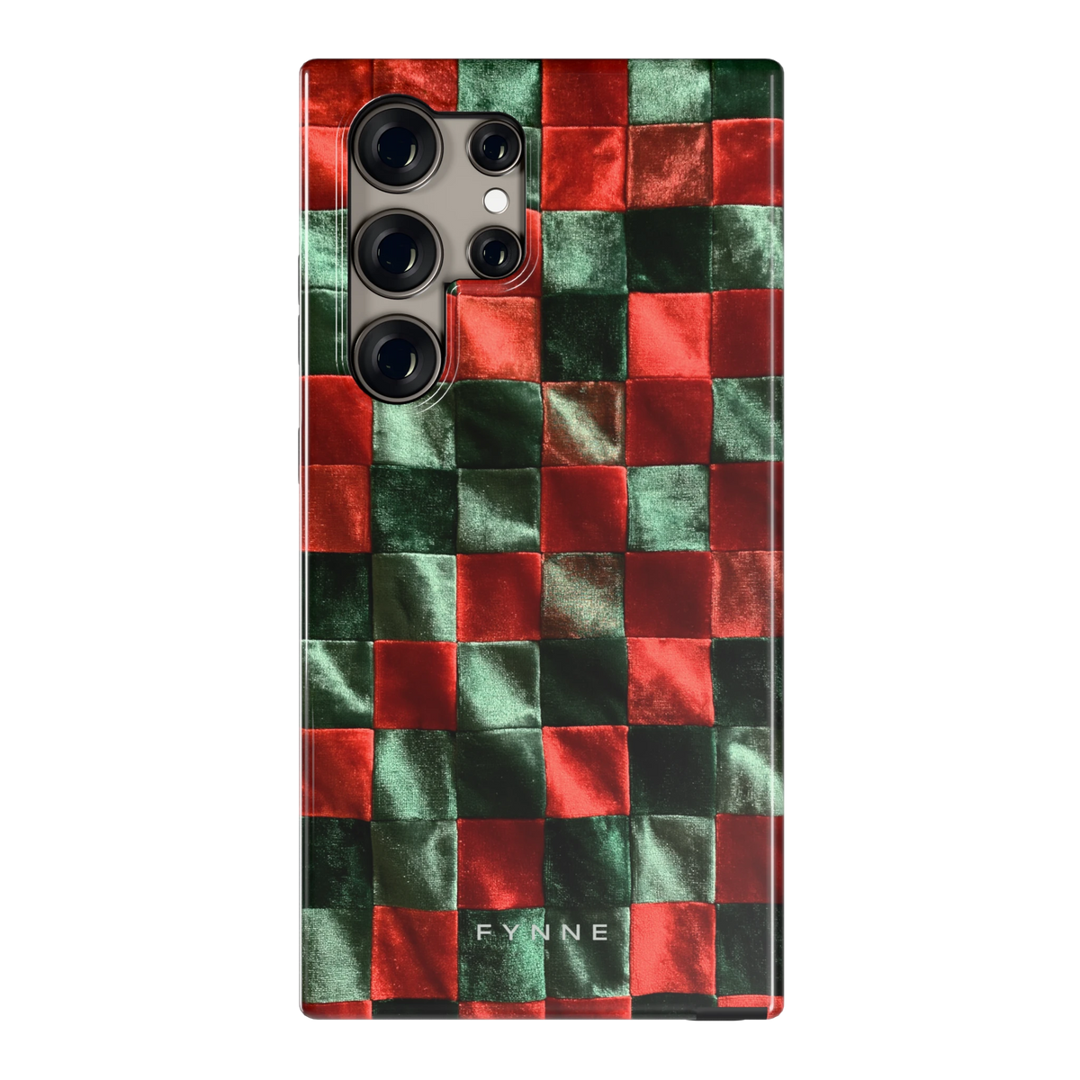 Patchwork met fluweellook hoesje voor Galaxy S24 Ultra, achterkant