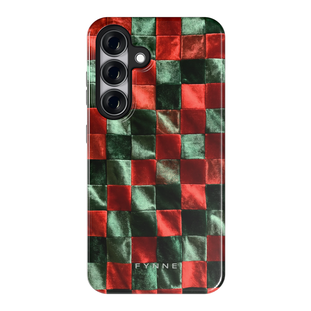 Patchwork met fluweellook hoesje voor Galaxy S25, achterkant