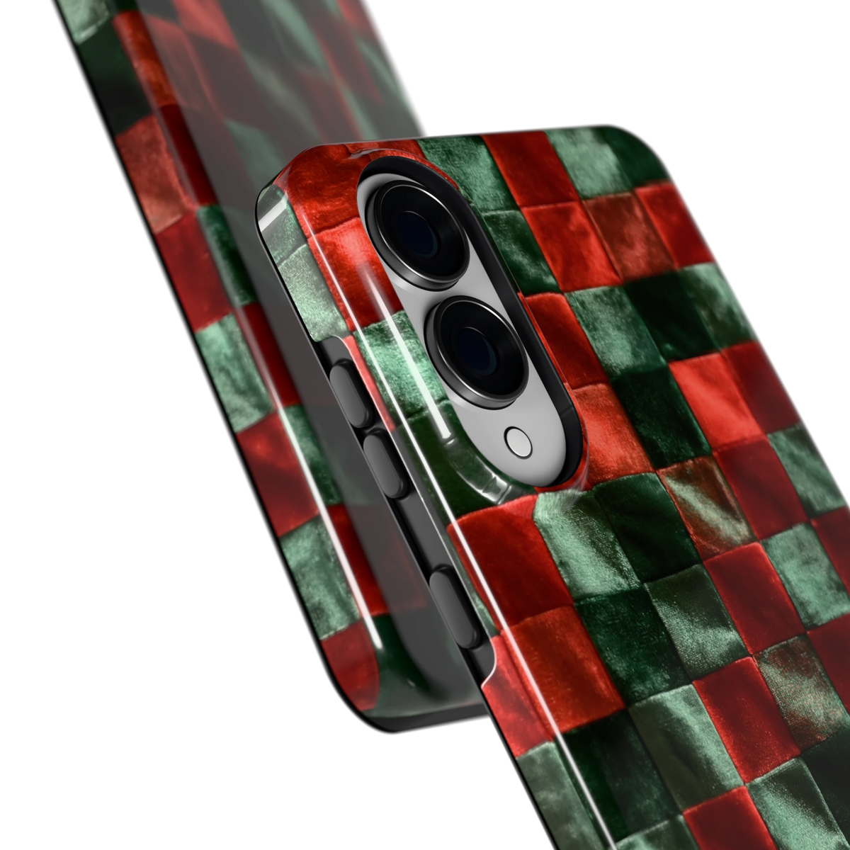 Patchwork met fluweellook hoesje voor Galaxy S25 Edge, close-up