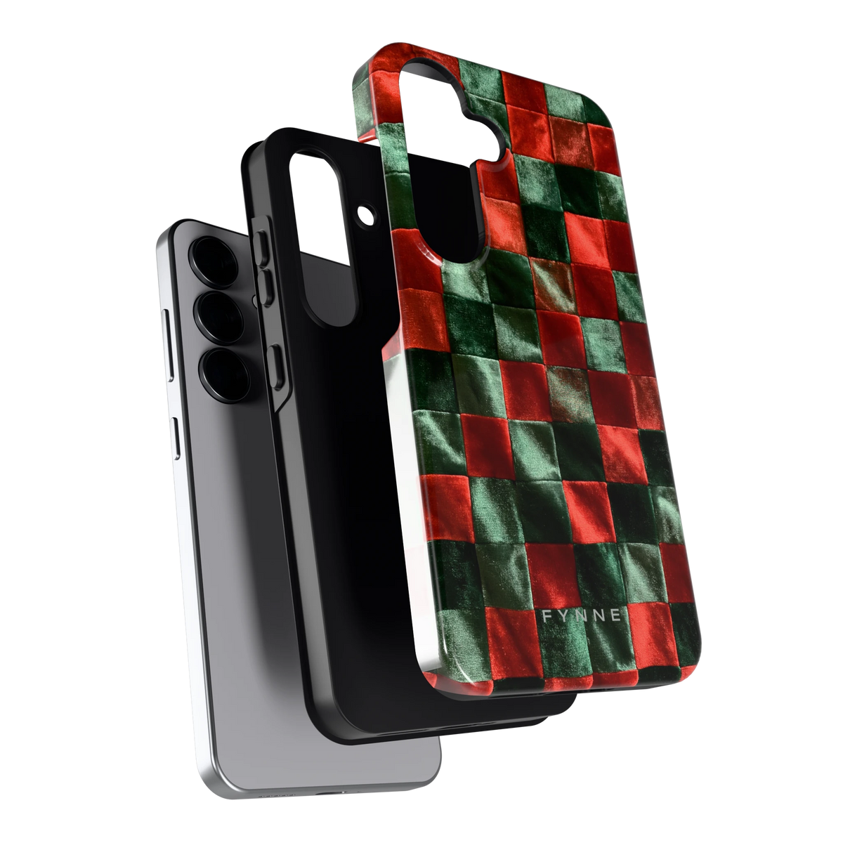Patchwork met fluweellook hoesje voor Galaxy S25, los van de telefoon