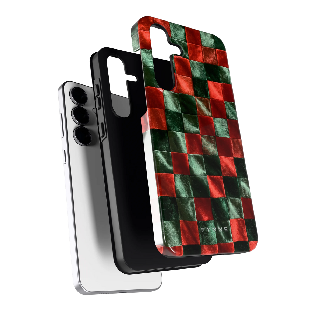 Patchwork met fluweellook hoesje voor Galaxy S25 FE, los van de telefoon