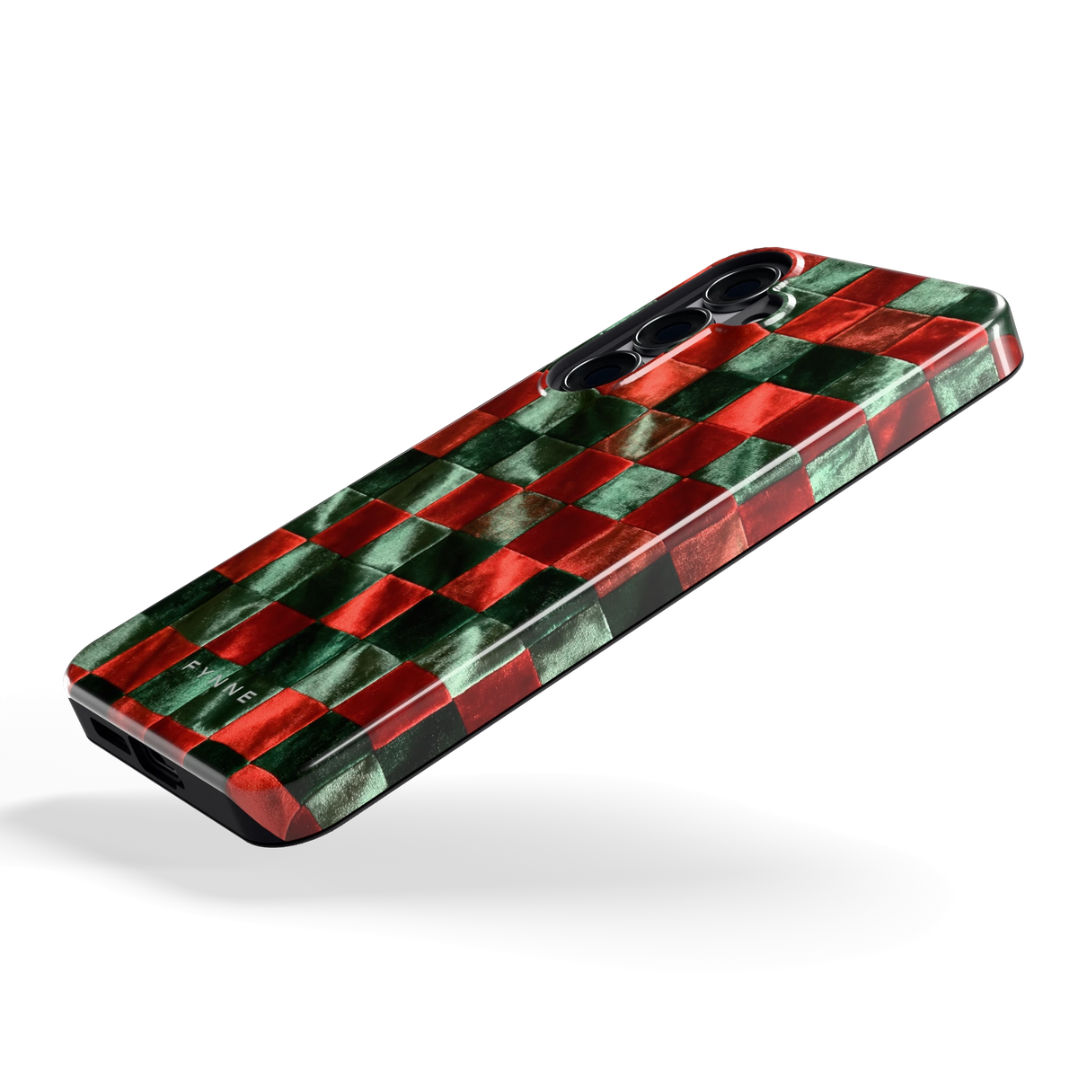 Patchwork met fluweellook hoesje voor Galaxy S25+, schuin