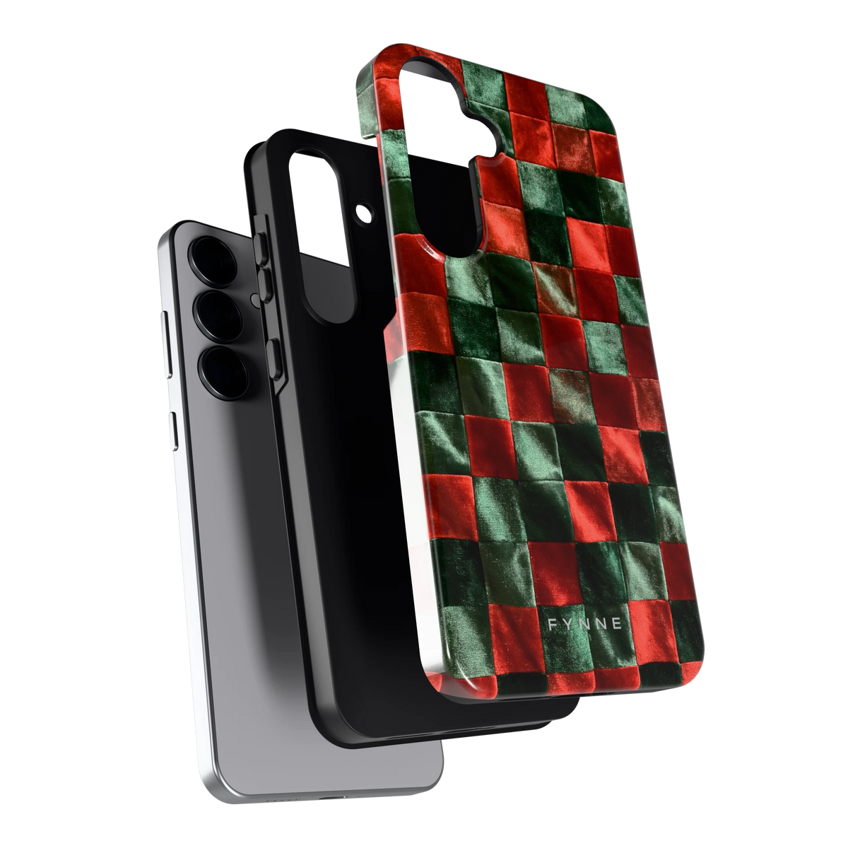 Patchwork met fluweellook hoesje voor Galaxy S25+, los van de telefoon