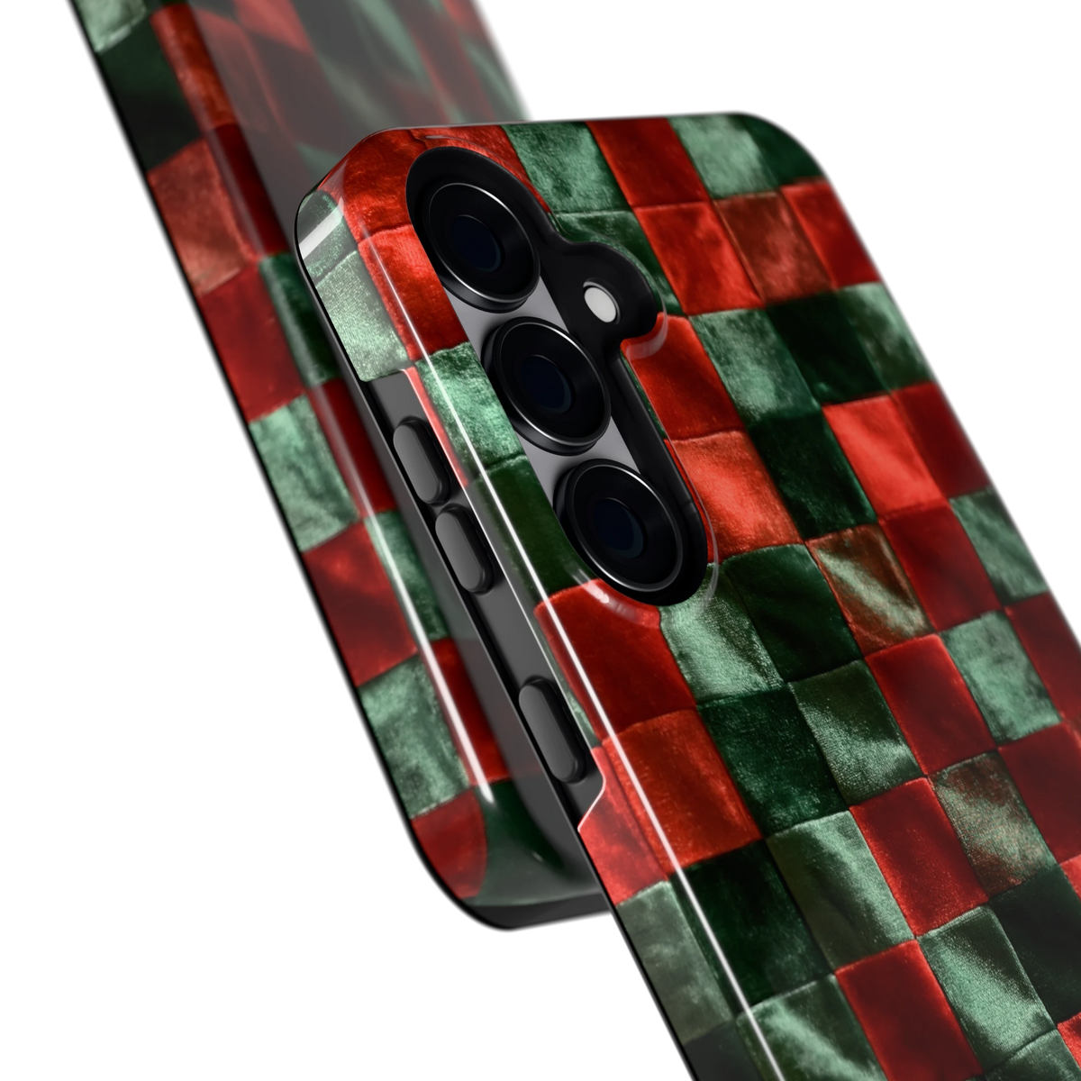 Patchwork met fluweellook hoesje voor Galaxy S25+, close-up