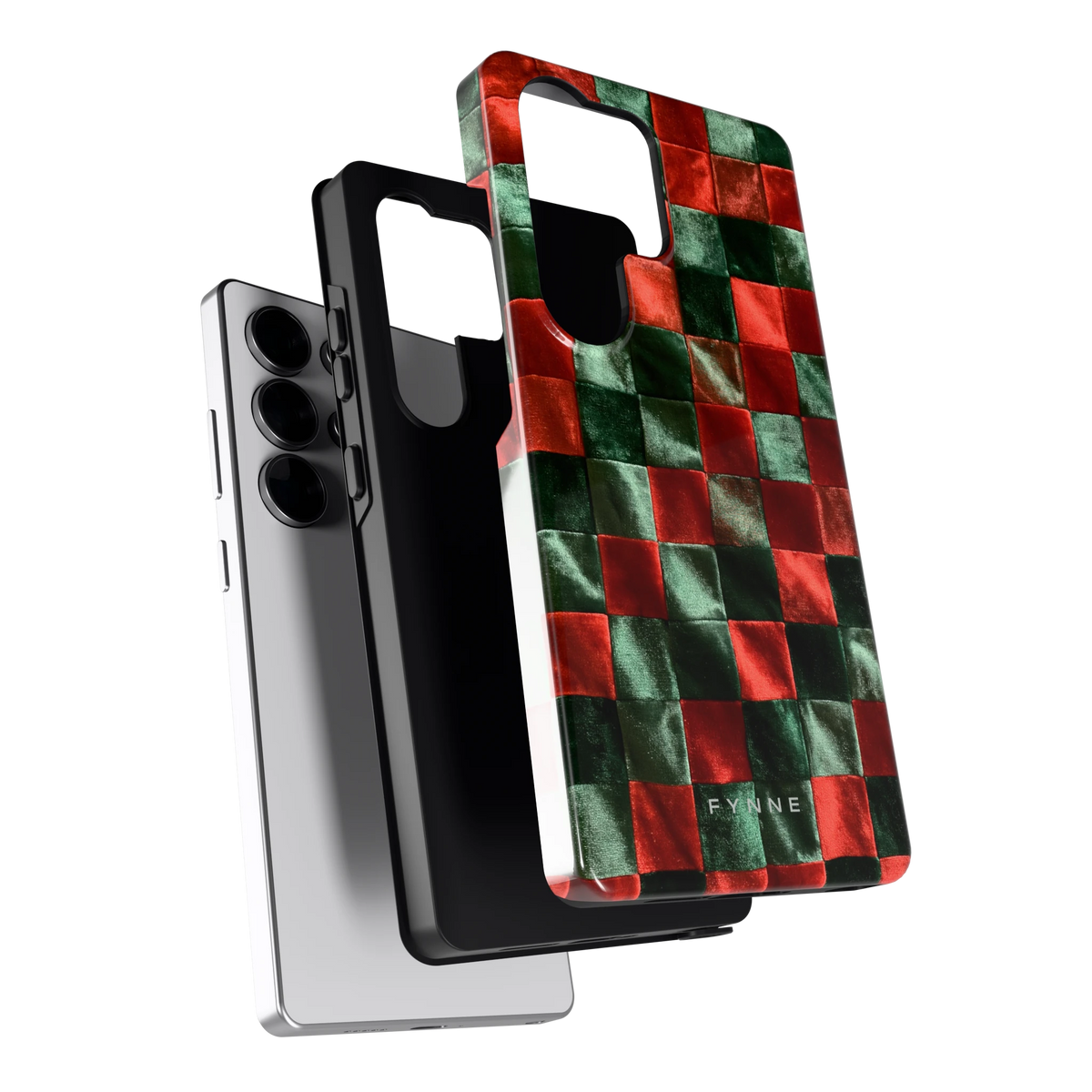 Patchwork met fluweellook hoesje voor Galaxy S25 Ultra, los van de telefoon