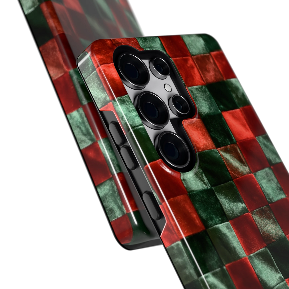 Patchwork met fluweellook hoesje voor Galaxy S25 Ultra, close-up