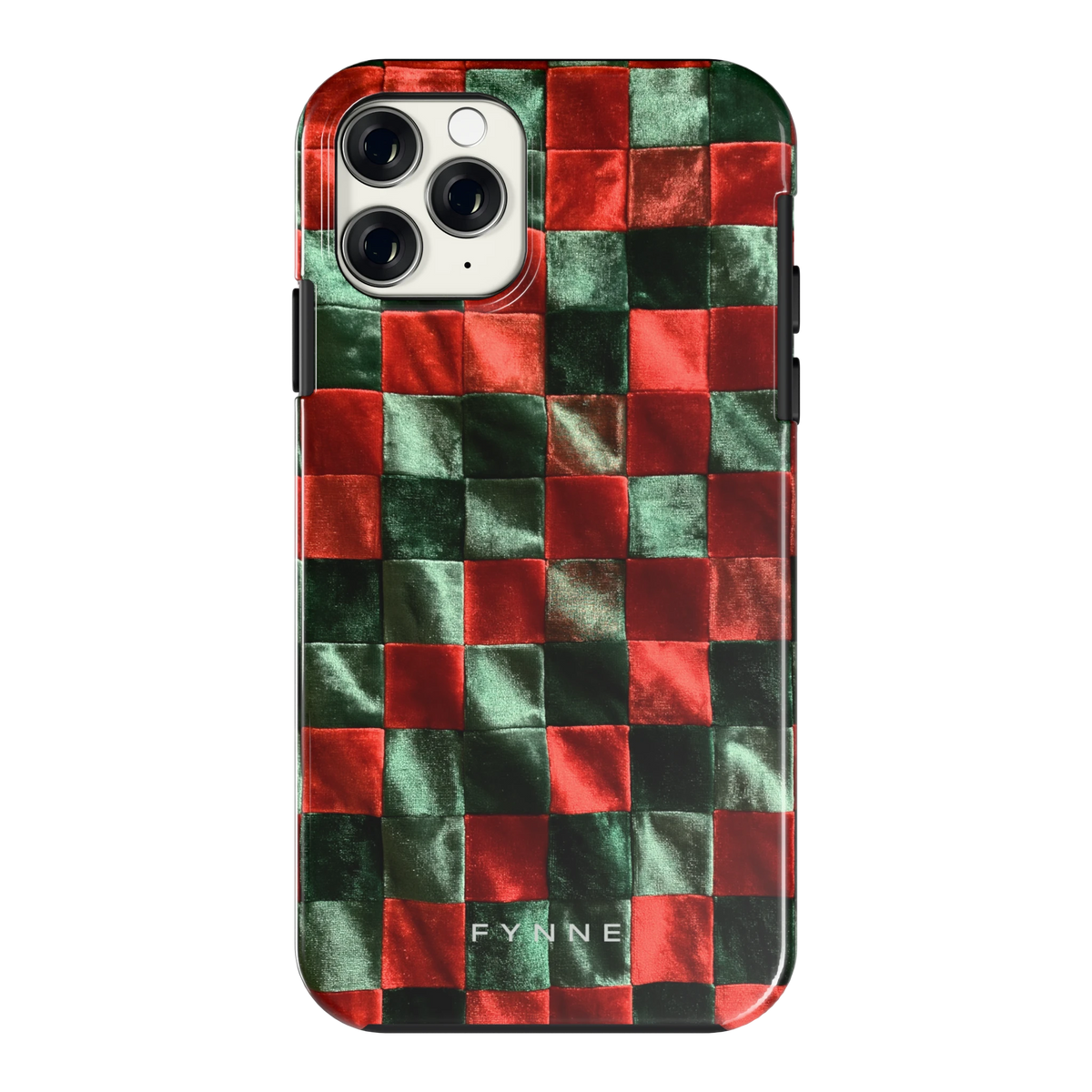 Patchwork met fluweellook hoesje voor iPhone 11 Pro, achterkant