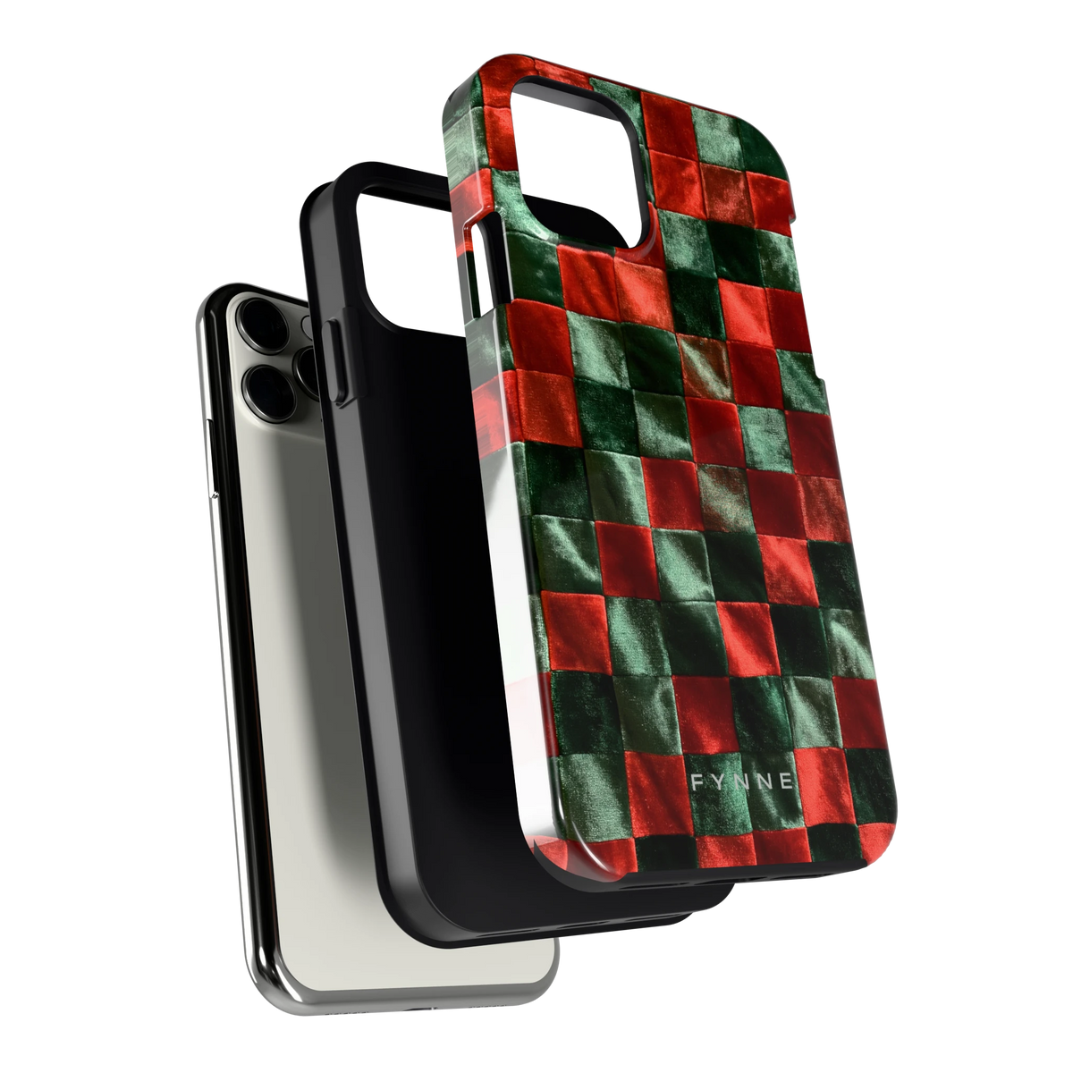 Patchwork met fluweellook hoesje voor iPhone 11 Pro, los van de telefoon